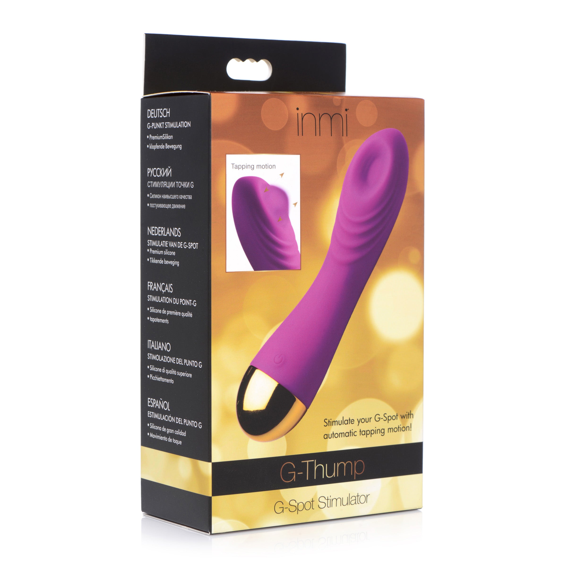 G-Thump Silicone G-spot Stimulator in purple, featuring a curved design and ridges for enhanced stimulation.