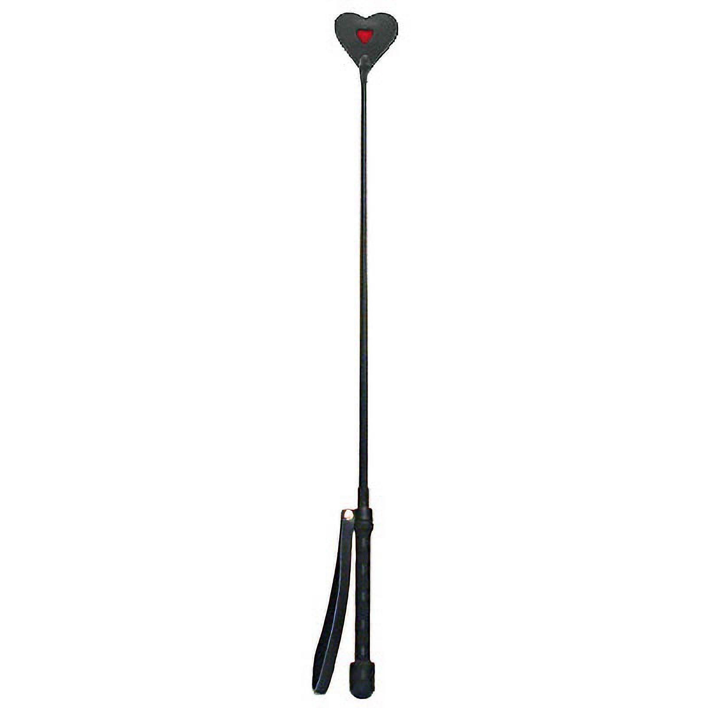 Heart Tip Crop featuring a sturdy fiberglass rod with leather and rubber materials, designed for role-playing and sensory experiences.