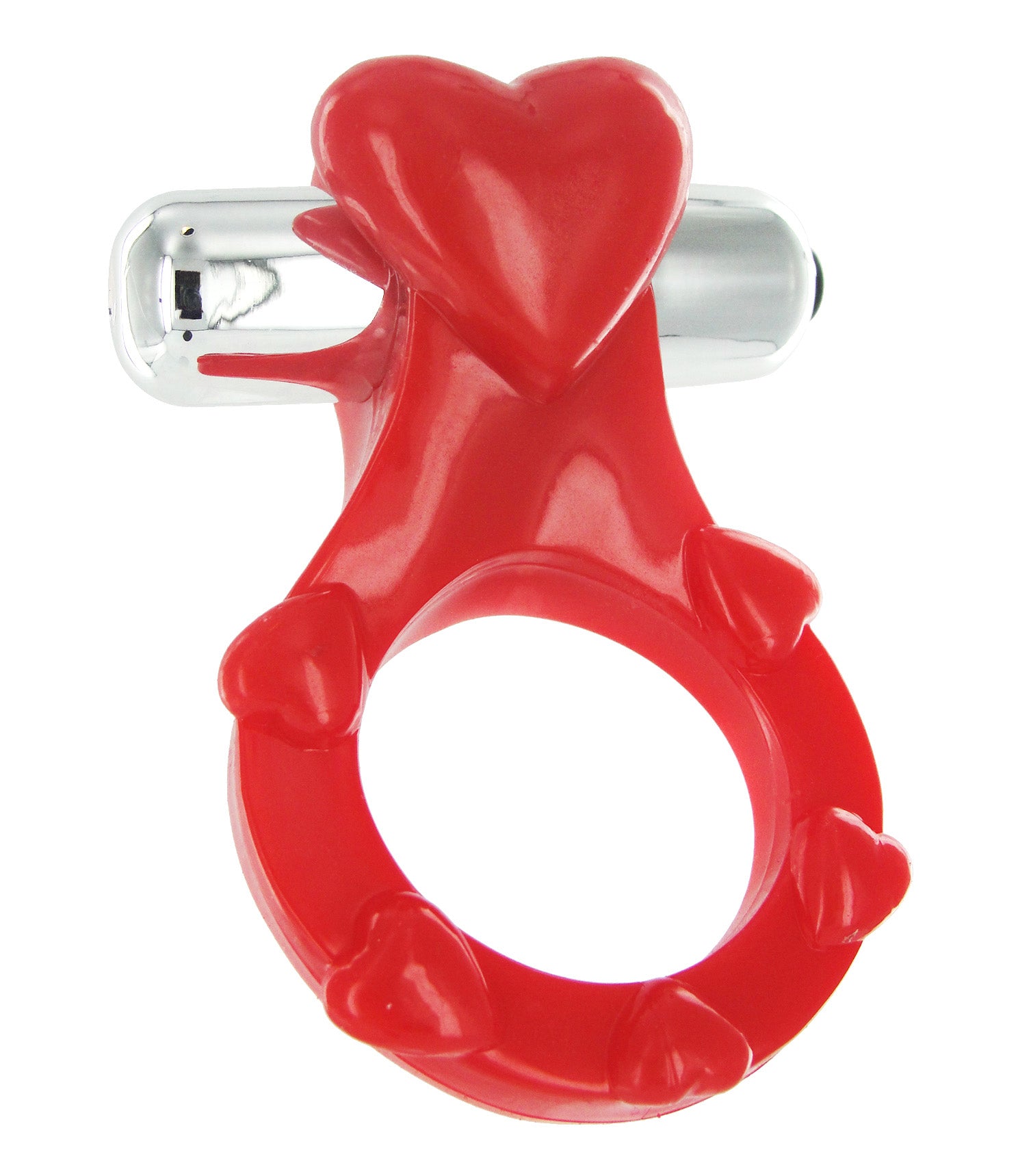 Heart-On Vibrating Cock Ring featuring a heart-shaped stimulator and stretchy ring, designed for mutual pleasure.