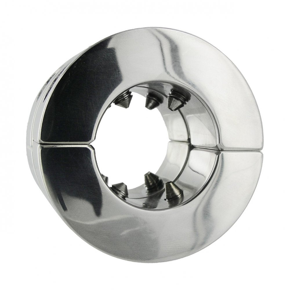 Hells Bridge Ball Stretcher made of stainless steel, featuring two adjustable rings for stretching and crushing sensations.