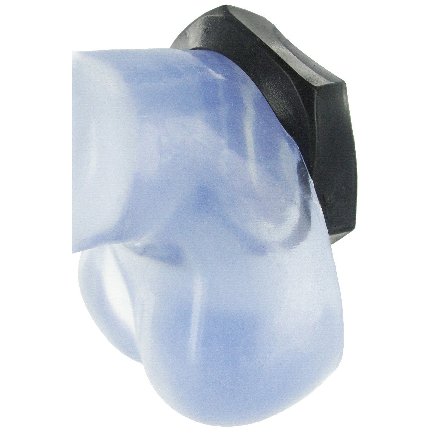 HexNut Cock Ring in black, made from stretchy TPE material, designed for enhanced performance and comfort.