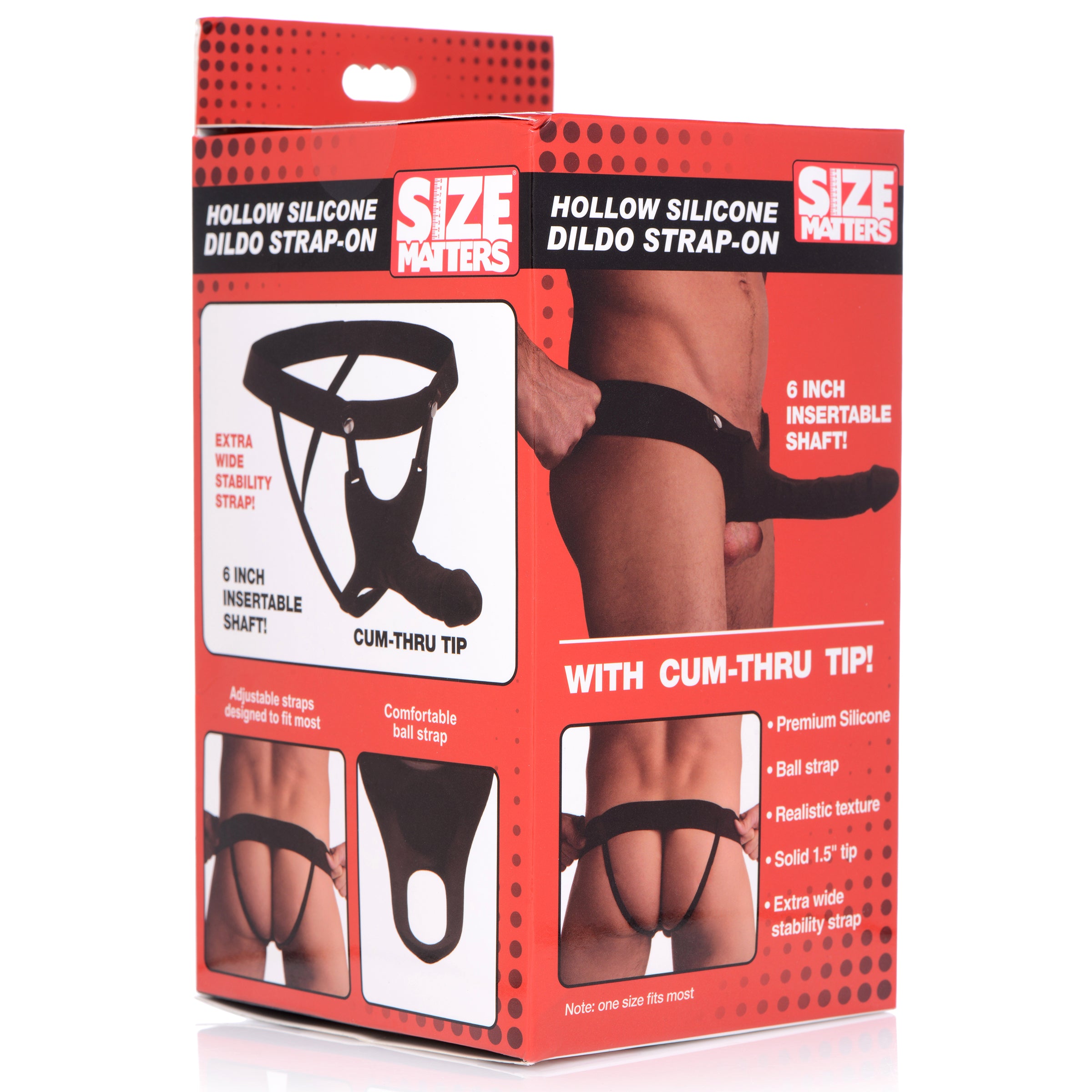 Hollow Silicone Dildo Strap-on in Black, showcasing its realistic design and comfortable harness.