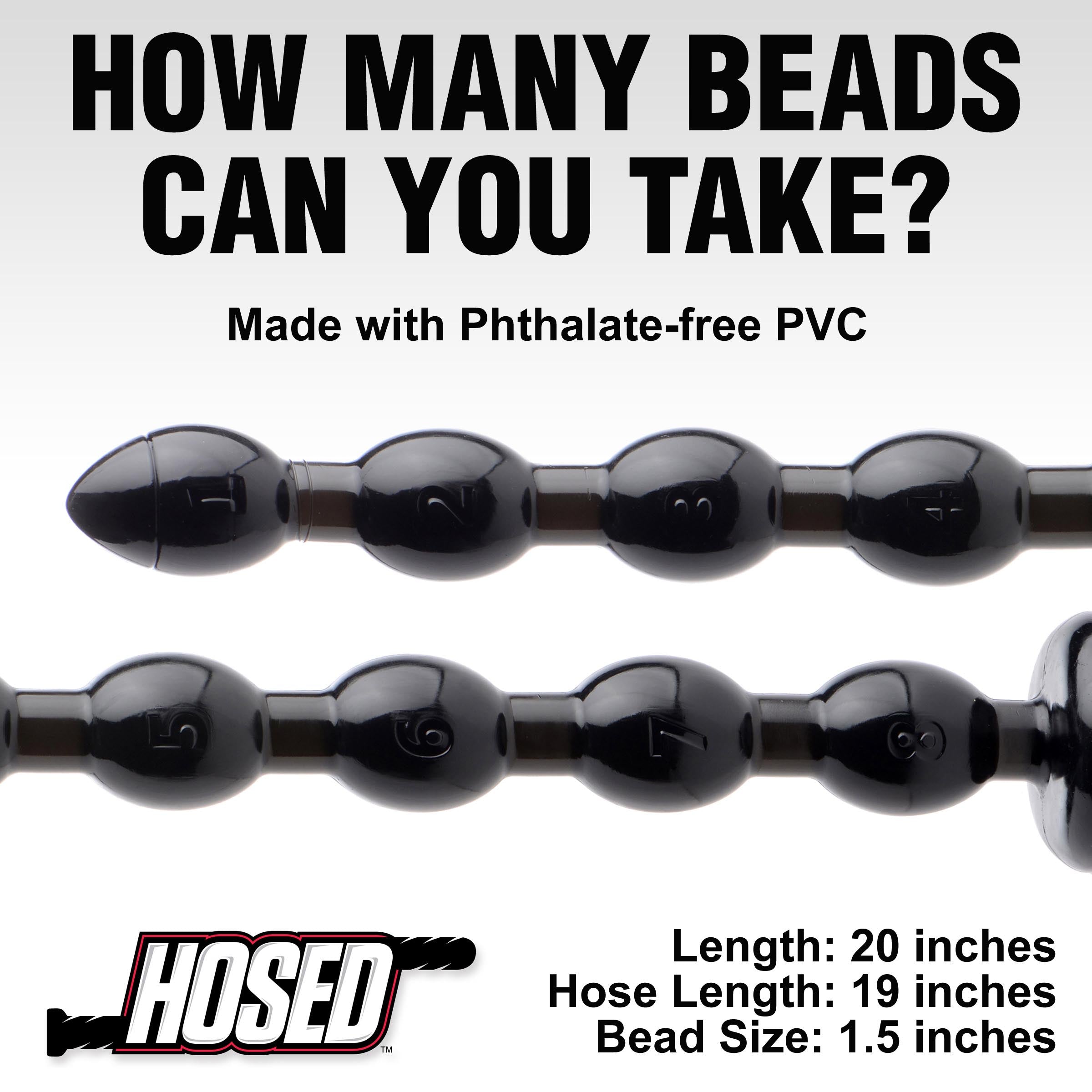 Hosed Beaded 19 Inch Anal Snake with 8 flexible bulbs and suction cup base, designed for deep anal pleasure.