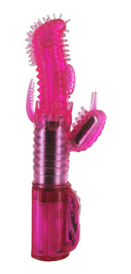 Illuminating Tingle Top Rabbit Vibe in Pink, showcasing its unique design and features for enhanced pleasure.