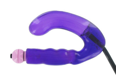 Inflatable G Pleaser Vibe in purple, designed for G-spot and clitoral stimulation with a hand pump for inflation.