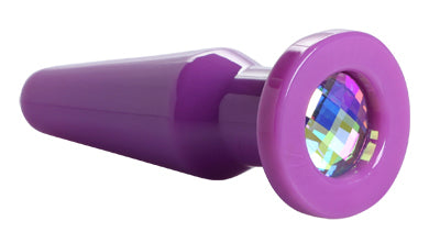 Purple Jewel Anal Plug with a sparkling multi-hued stone, designed for elegance and comfort.