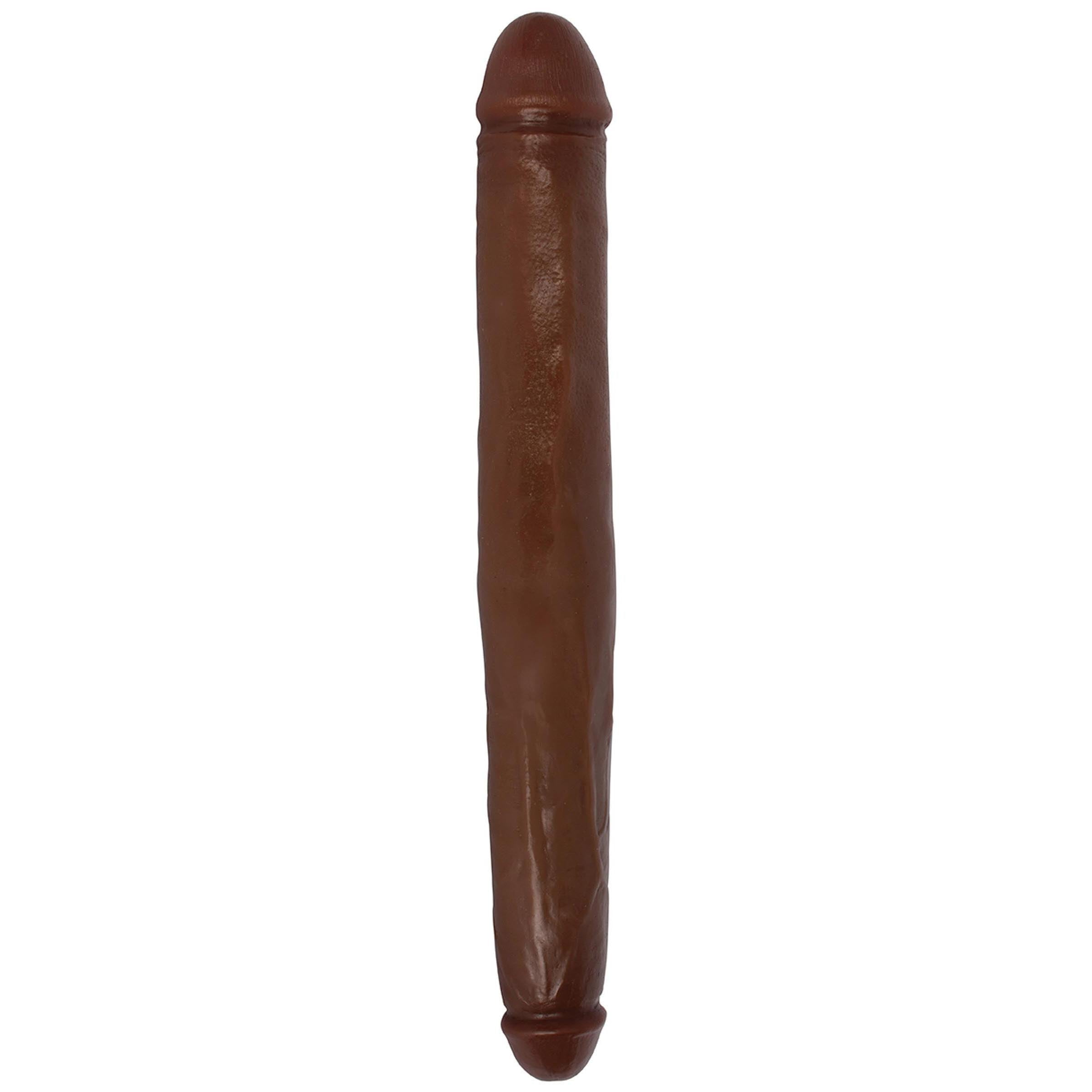 JOCK 18 Inch Tapered Double Dong in Brown, showcasing its impressive length and dual heads for enhanced pleasure.