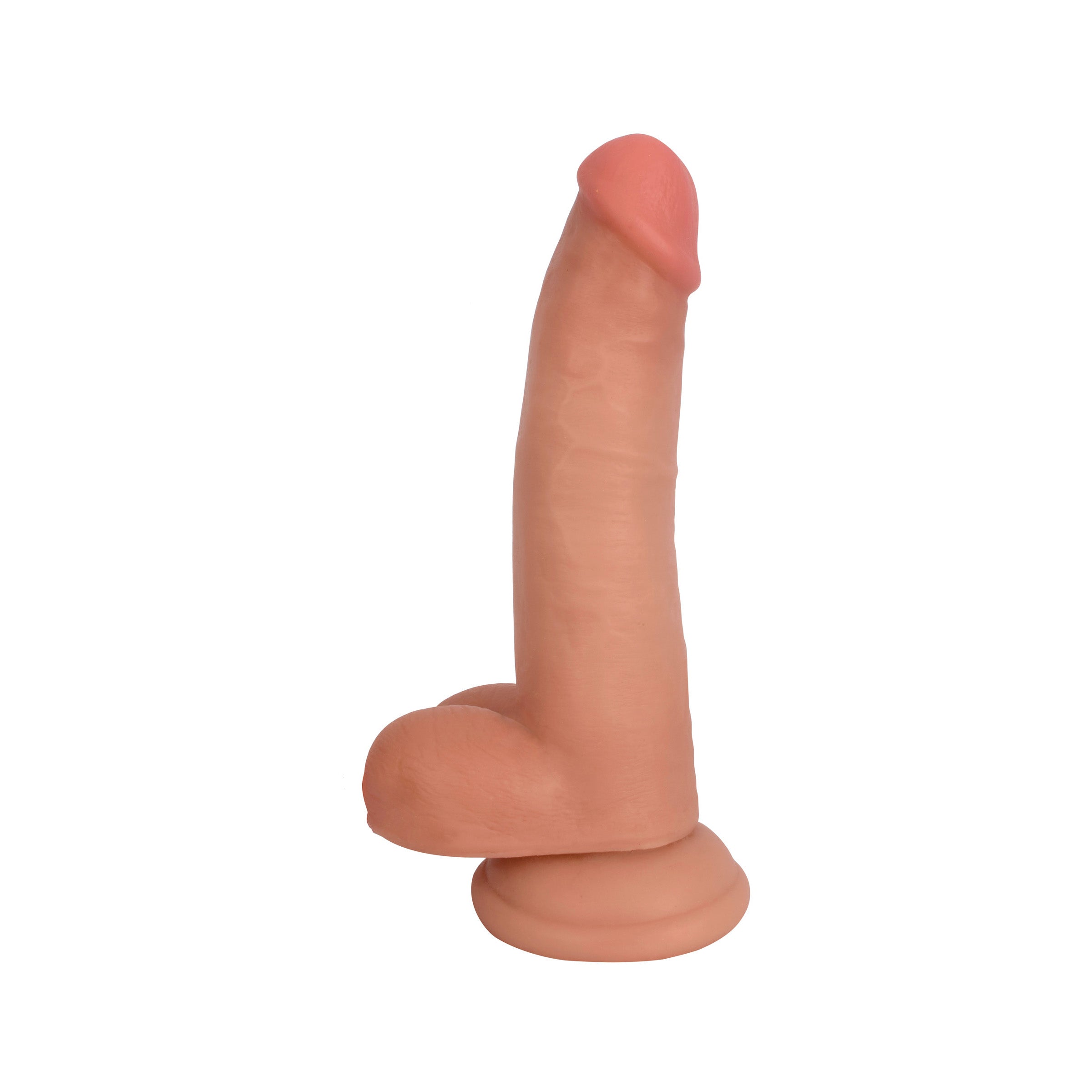 Jock Bareskin Dildo with Balls, 8 inches long, featuring a realistic texture and strong suction cup base.