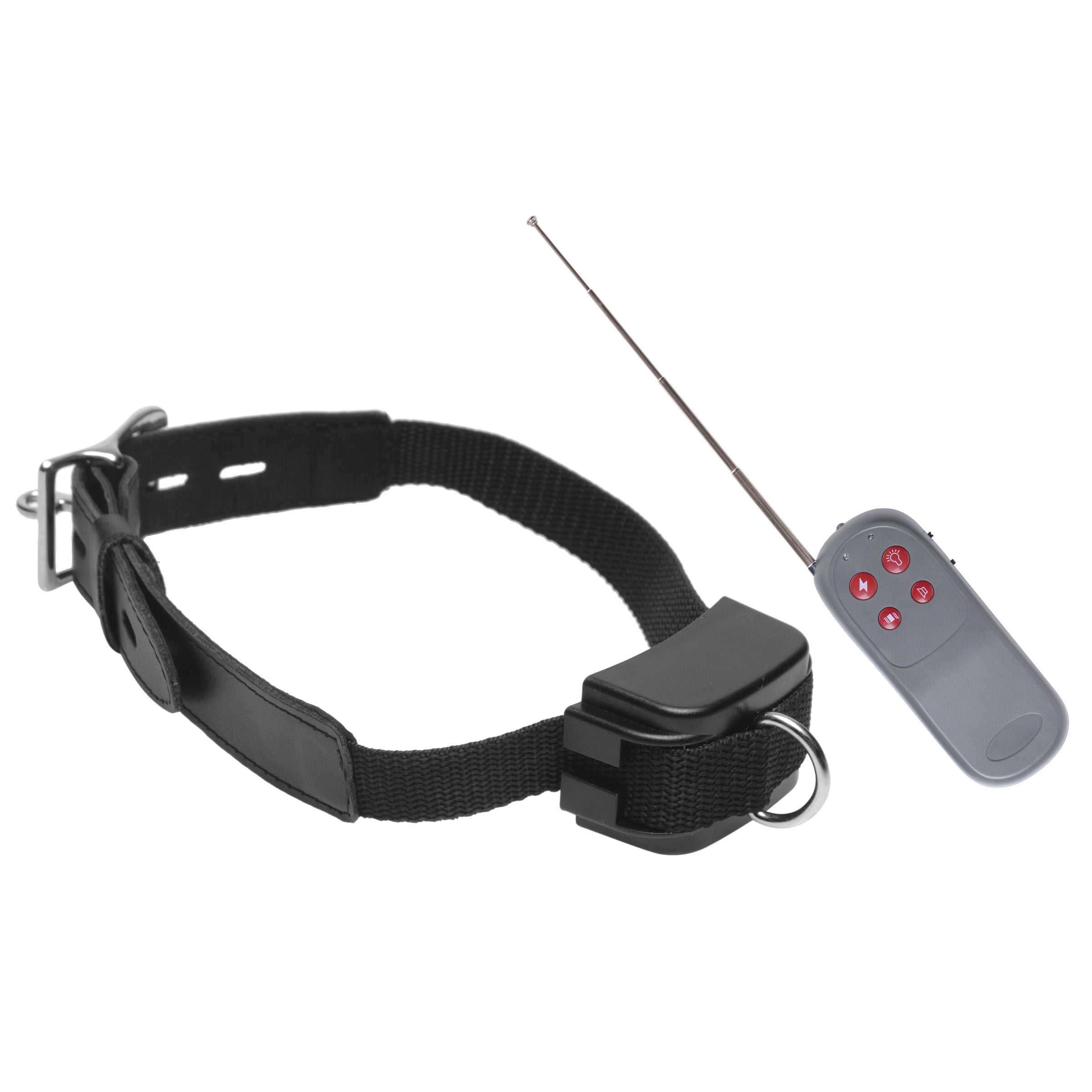 Jolt Electro Puppy Trainer Shock Collar in black, showcasing its adjustable design and remote control features.