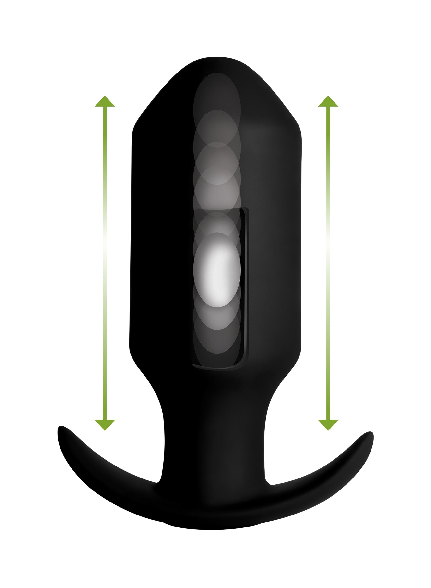 Kinetic Thumping 7X Missile Anal Plug in black silicone with remote control, designed for powerful anal stimulation.