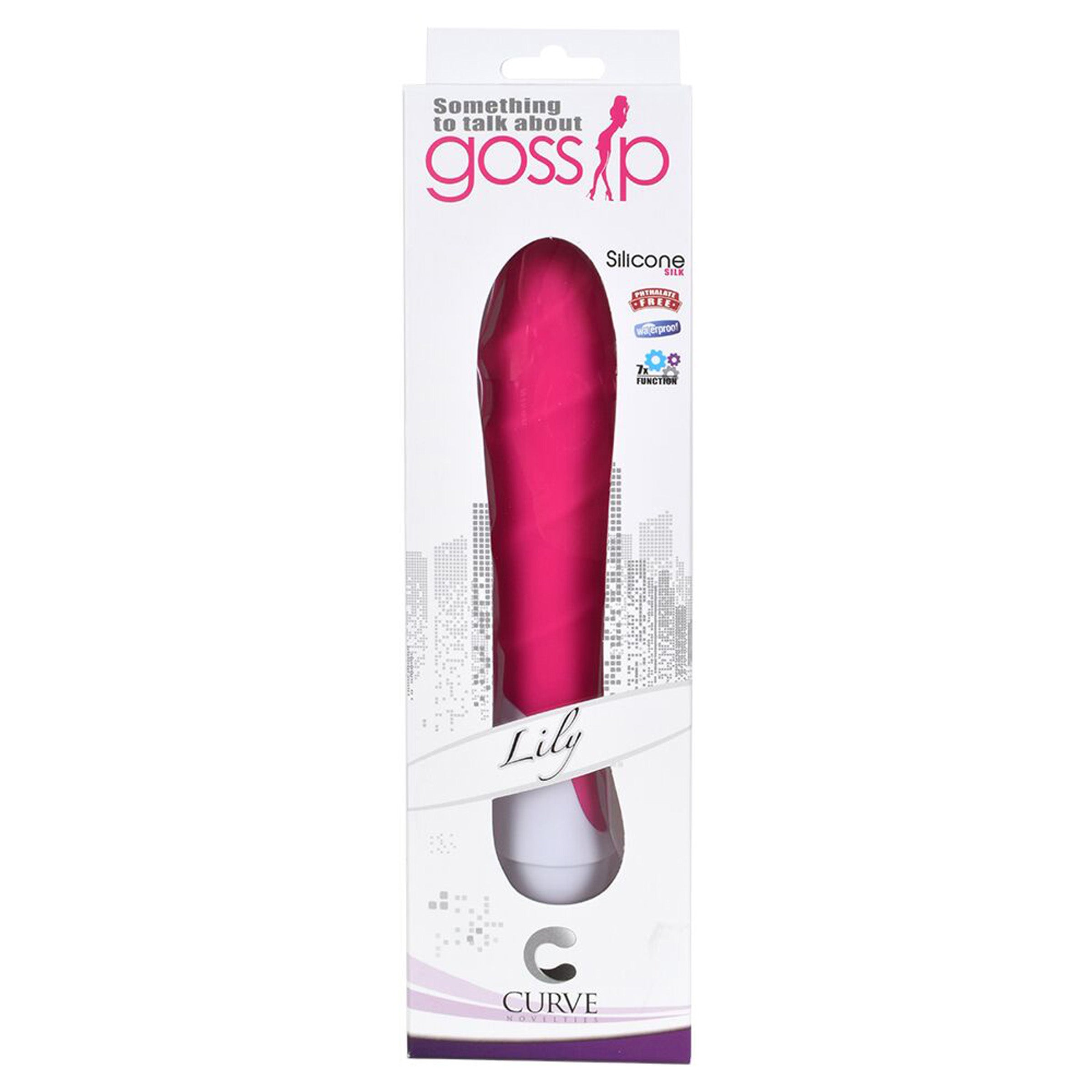 Lily 7 Function Silicone Vibe in pink with a rippled shaft, showcasing its sleek design and premium silicone material.