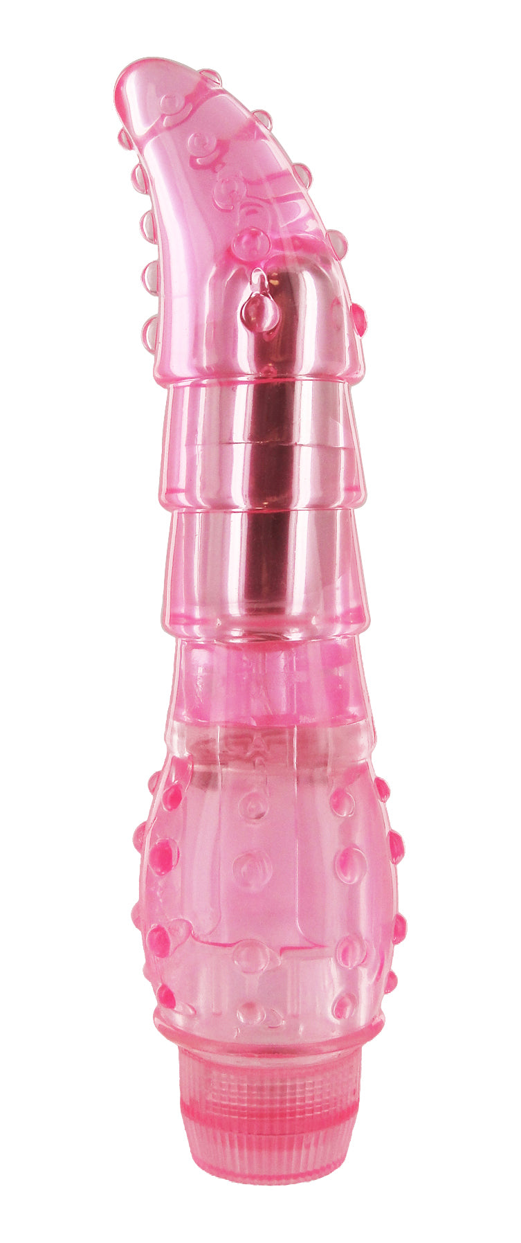 Luv Tingler G-Spot Vibe in pink with smooth finish and textured base, designed for G-spot and clitoral stimulation.