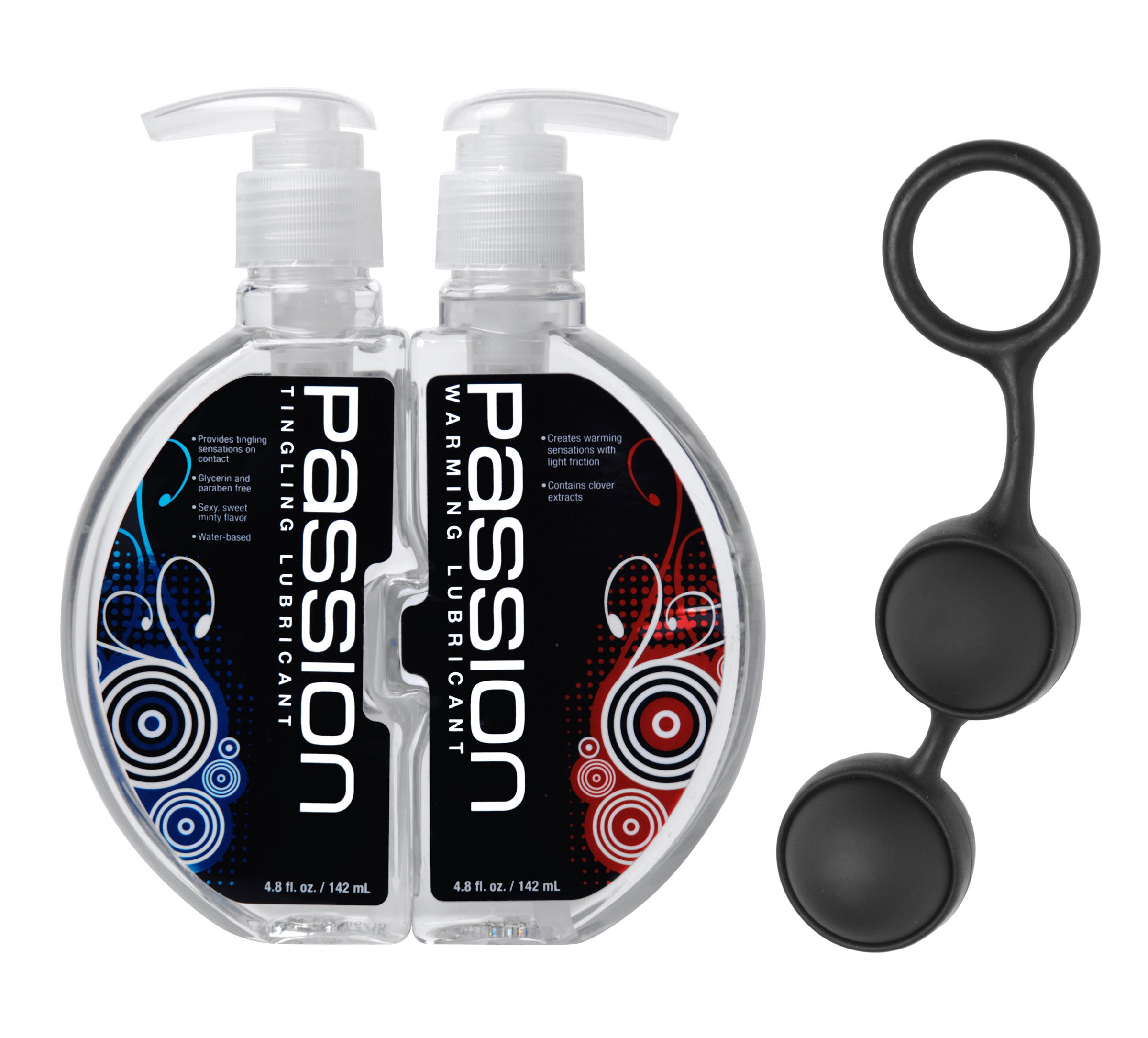 Make Me Wet Female Arousal Kit featuring purple silicone Kegel balls and a lube duo for enhanced pleasure.