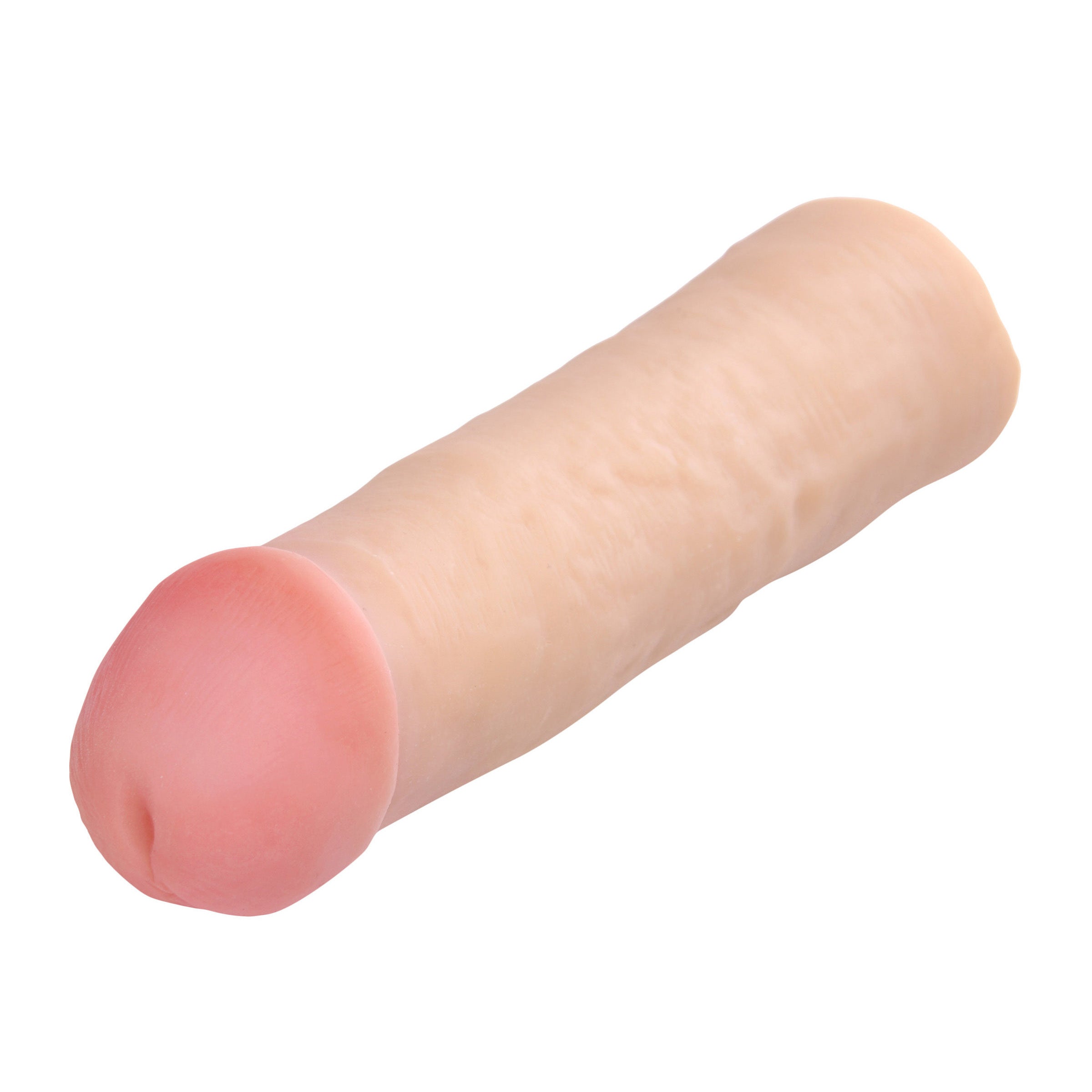 Mega Enlarger Sleeve Penis Enhancer, a realistic and stretchy sleeve designed for size enhancement, showcasing its lifelike texture and design.