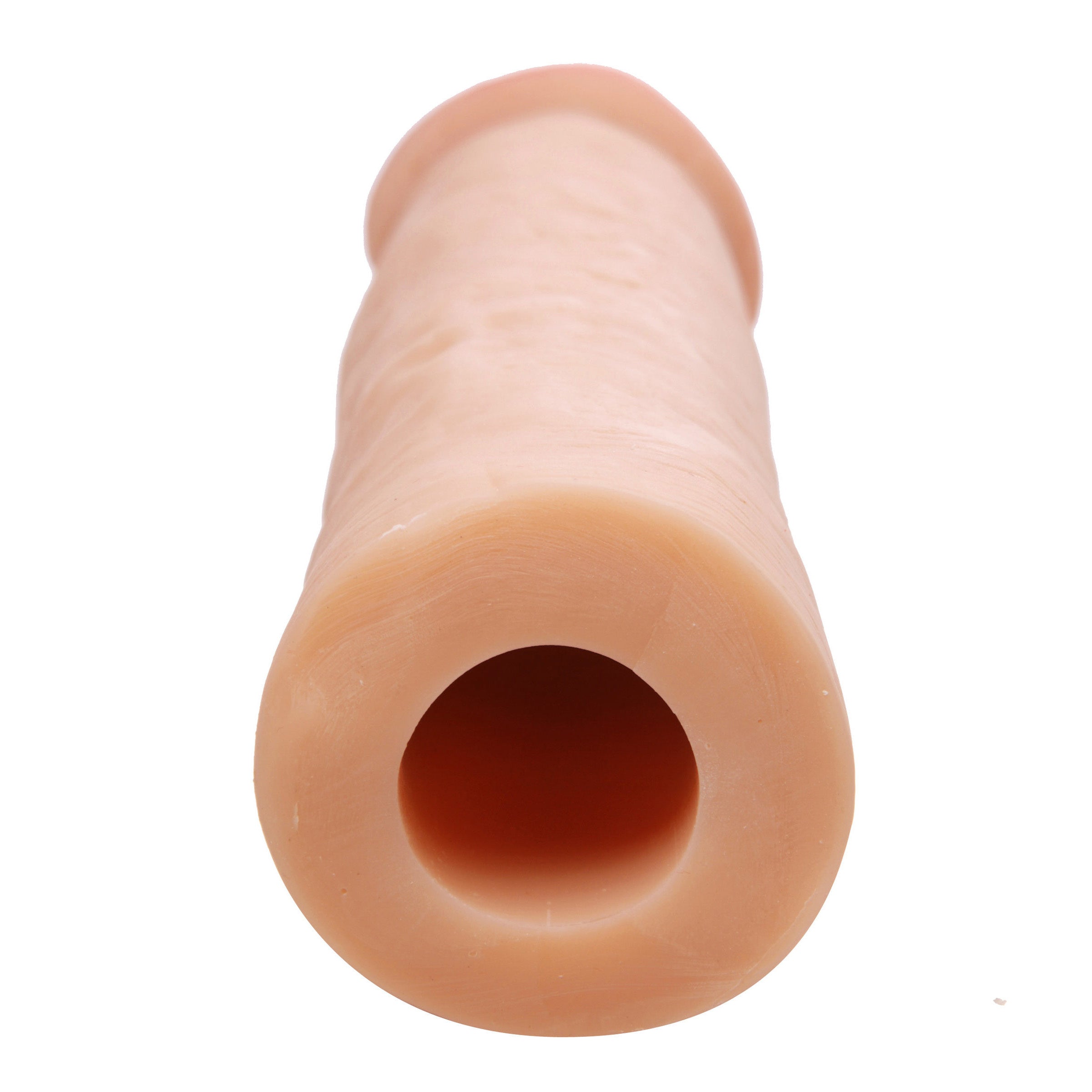 Mega Enlarger Sleeve Penis Enhancer, a realistic and stretchy sleeve designed for size enhancement, showcasing its lifelike texture and design.