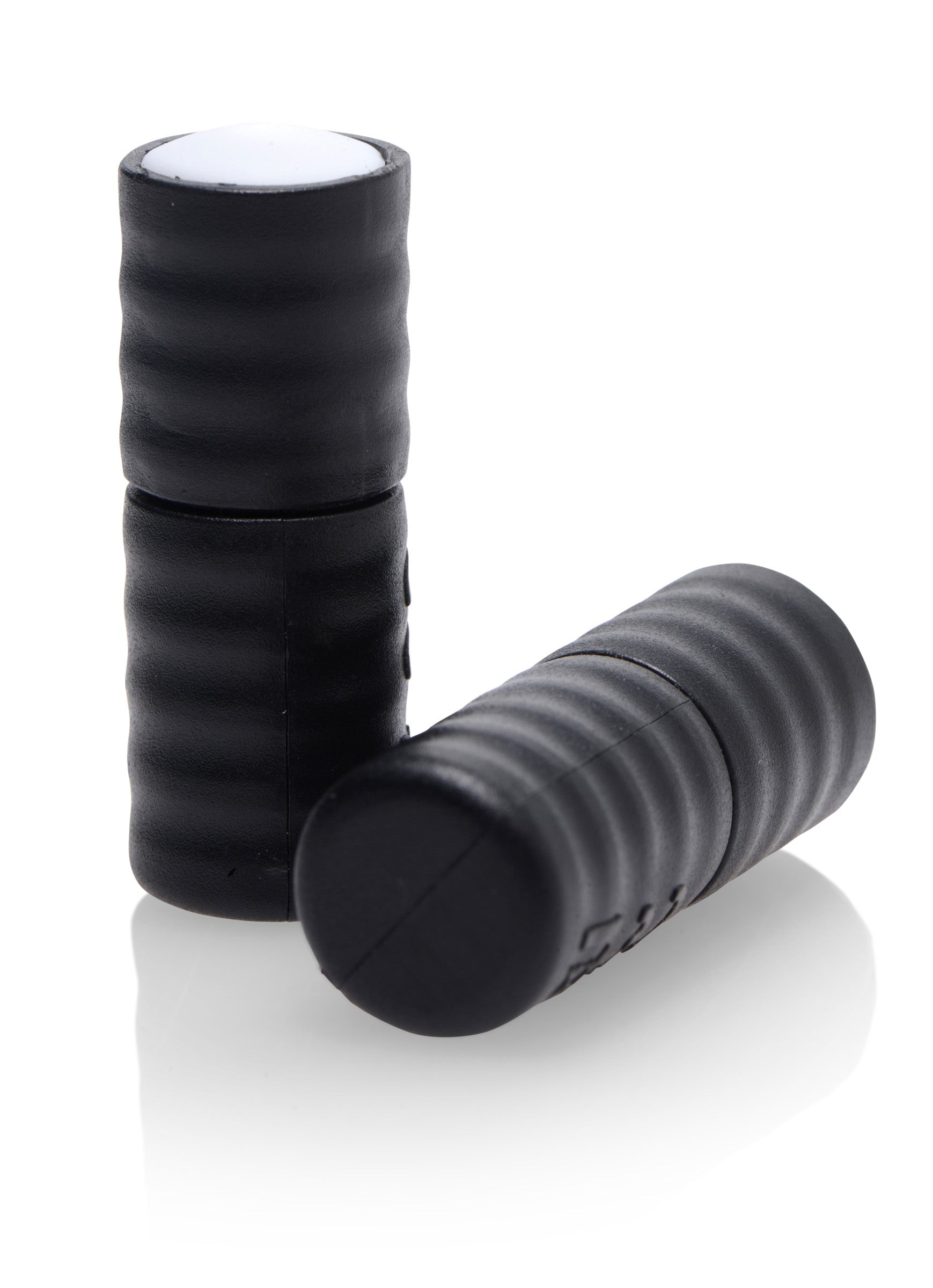 Two Micro Bullet Vibes in black, compact and powerful, designed for intimate pleasure.