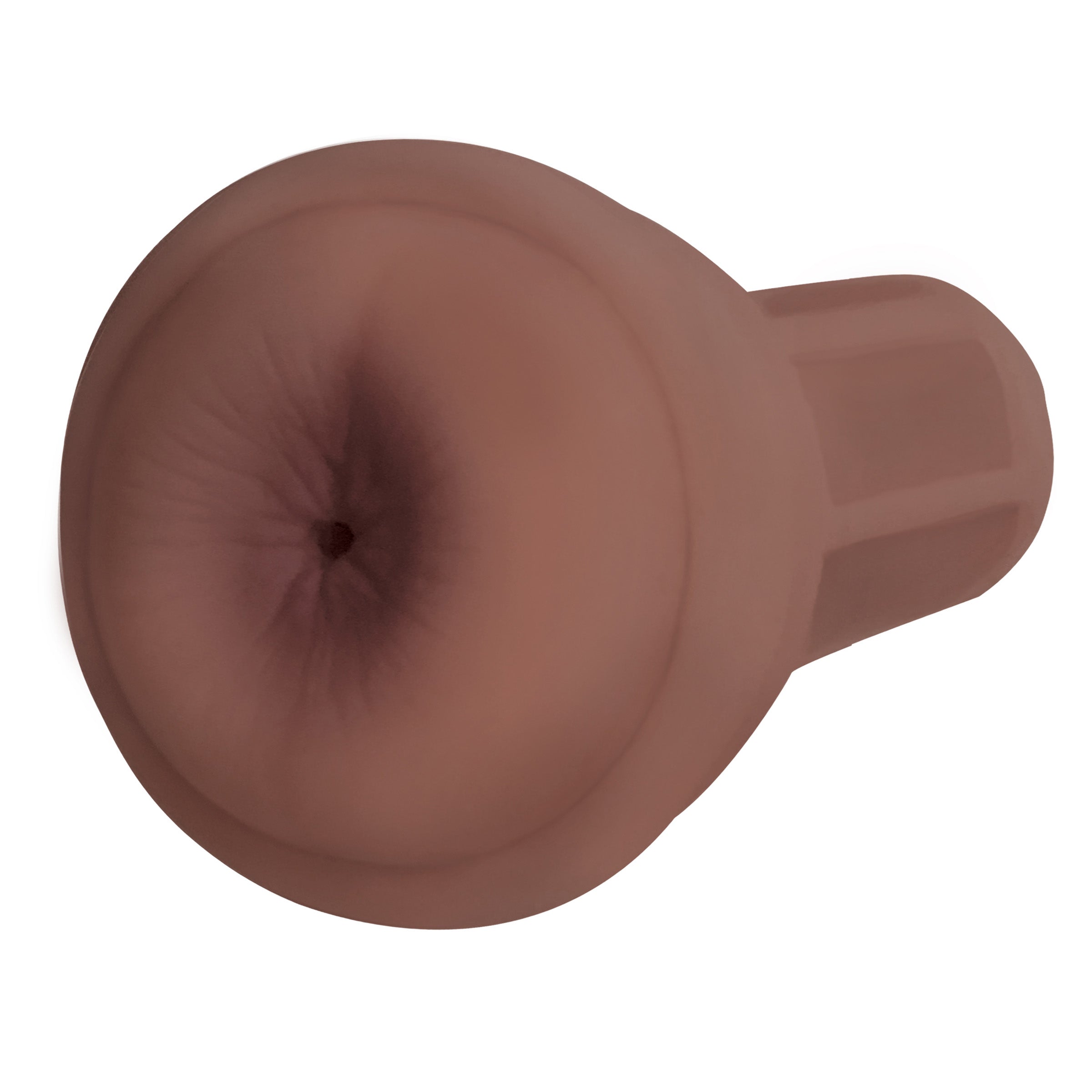 Mistress Natalia Bioskin Vibrating Ass Stroker in dark color, showcasing realistic anal detailing and ergonomic grip.