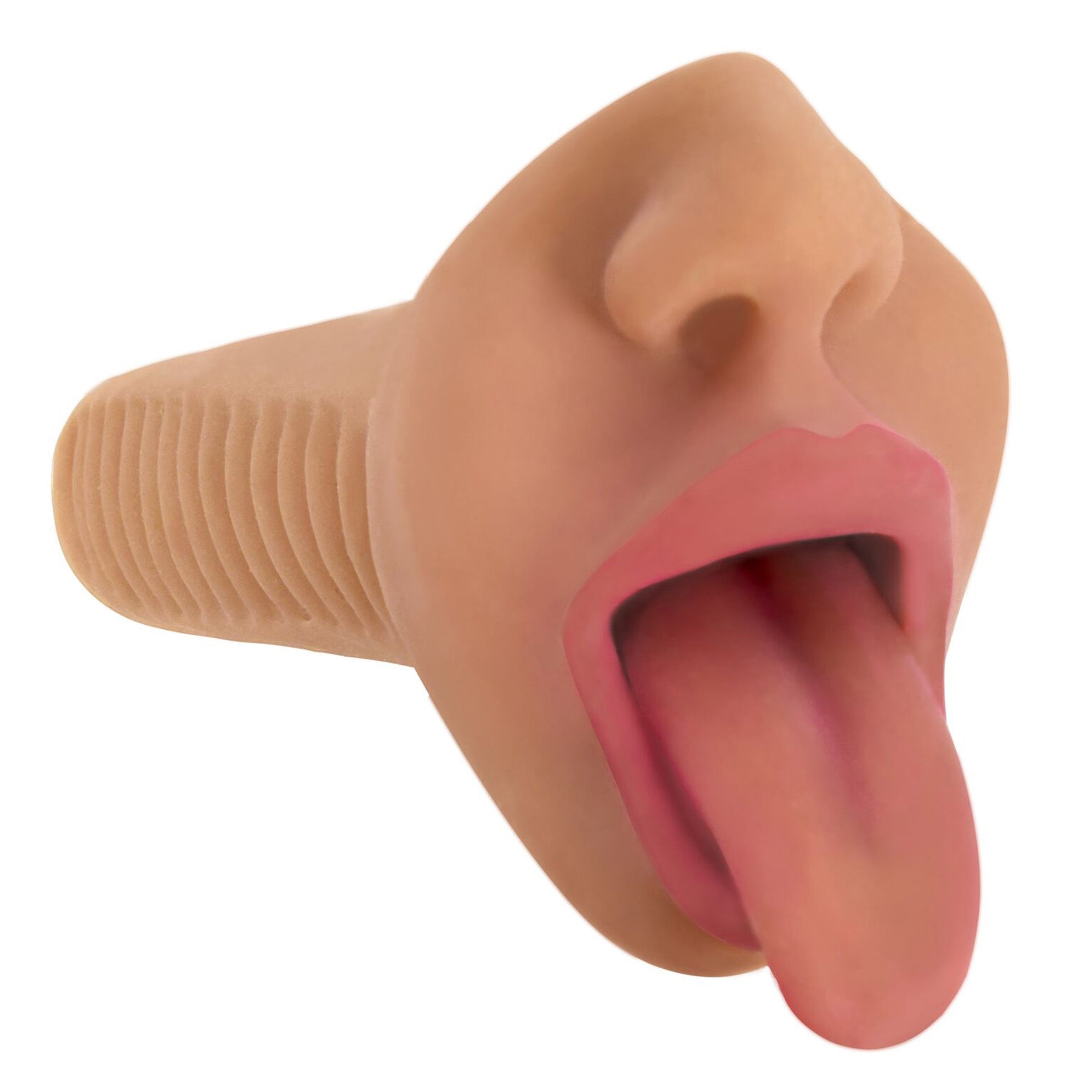 Mistress Selene Vibrating Mouth Stroker showcasing its lifelike design and vibrating feature.