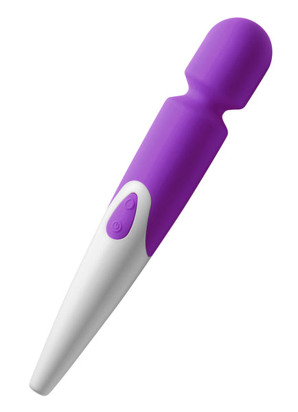 Nirvana Waterproof Silicone 10 Mode Wand Massager in purple, showcasing its sleek design and premium silicone material.