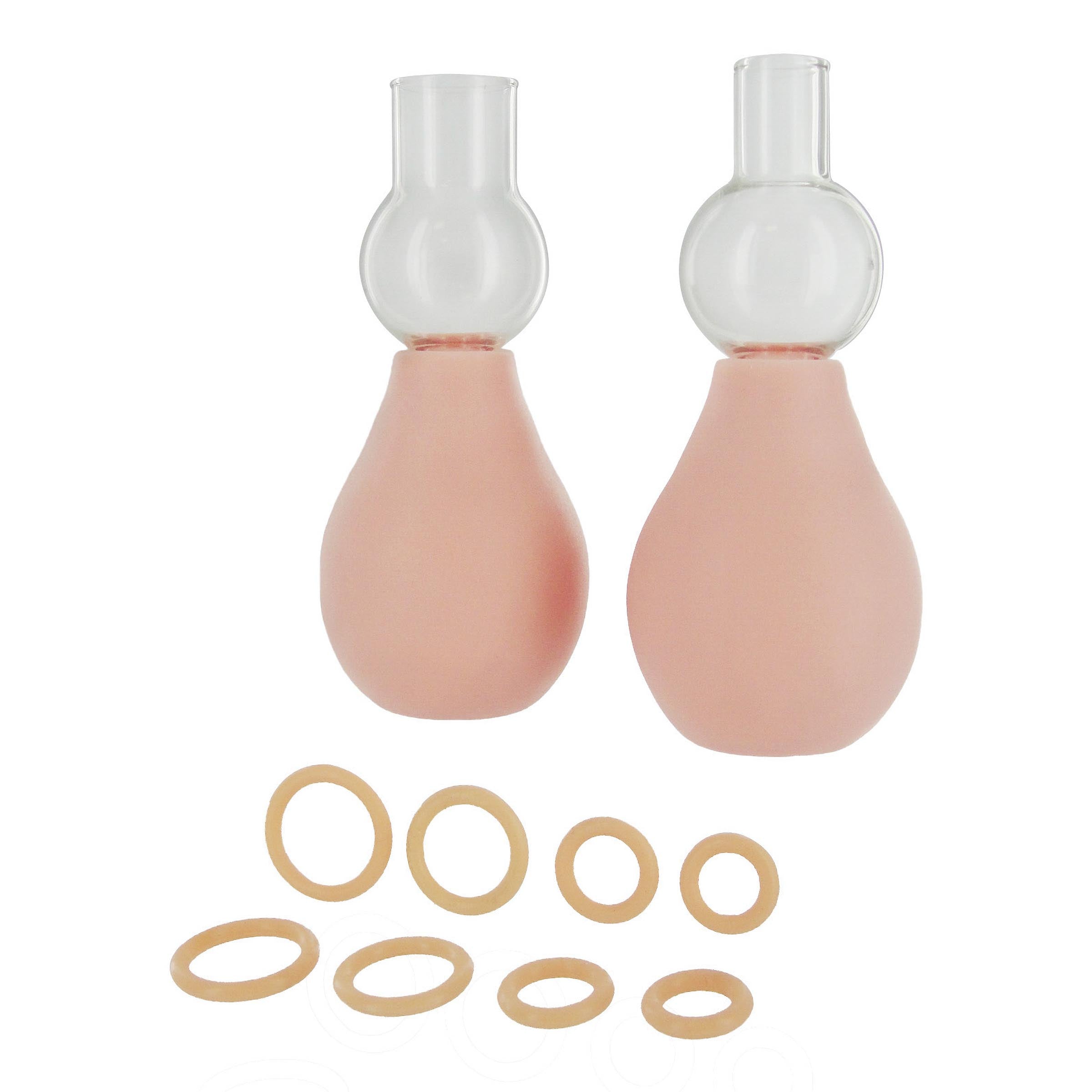 Perfect Fit Nipple Enlarger with double bulb pump and graduated O-rings for enhanced nipple size.