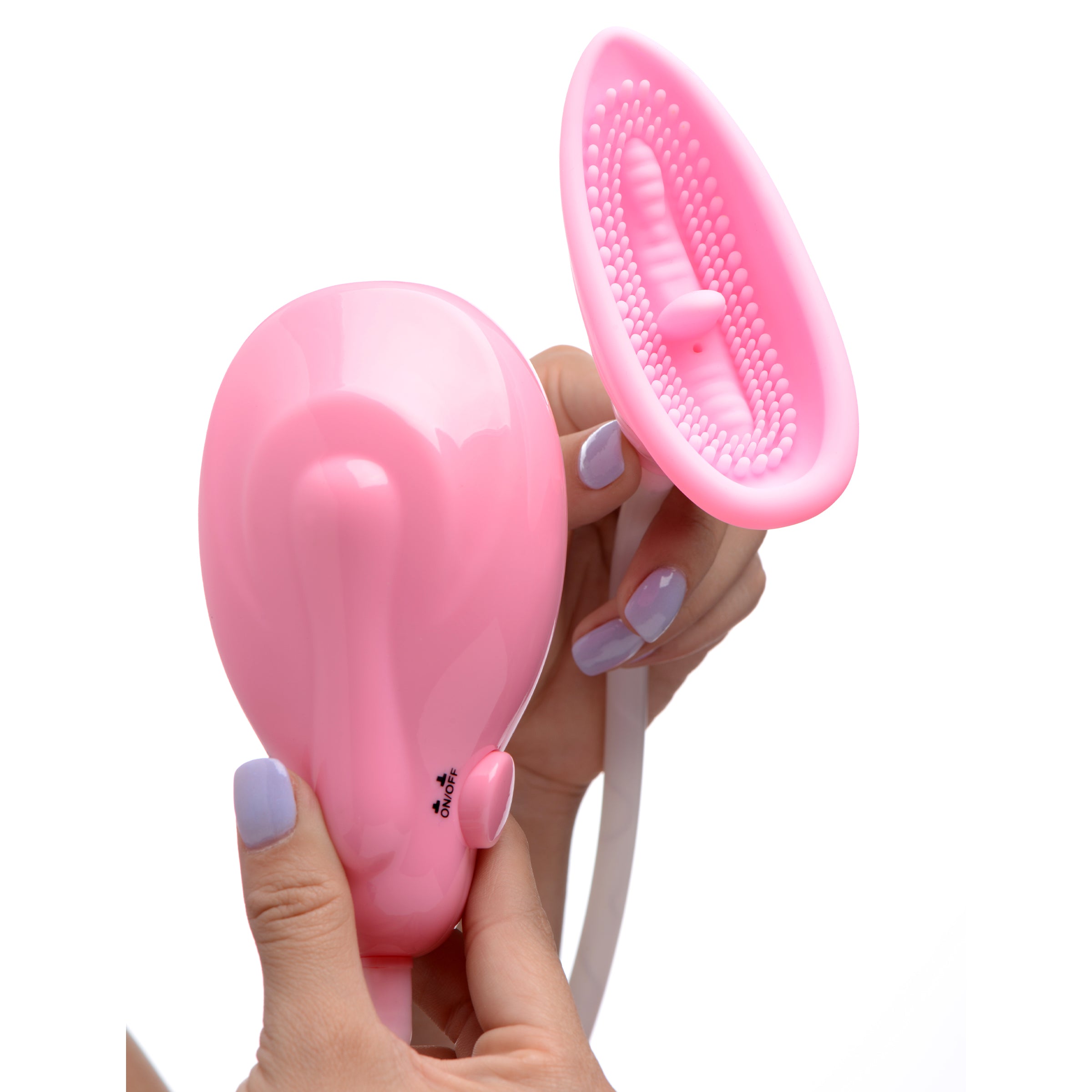 Pink Pleasure Auto Sucker with silicone cup and automatic pump for enhanced intimate pleasure.