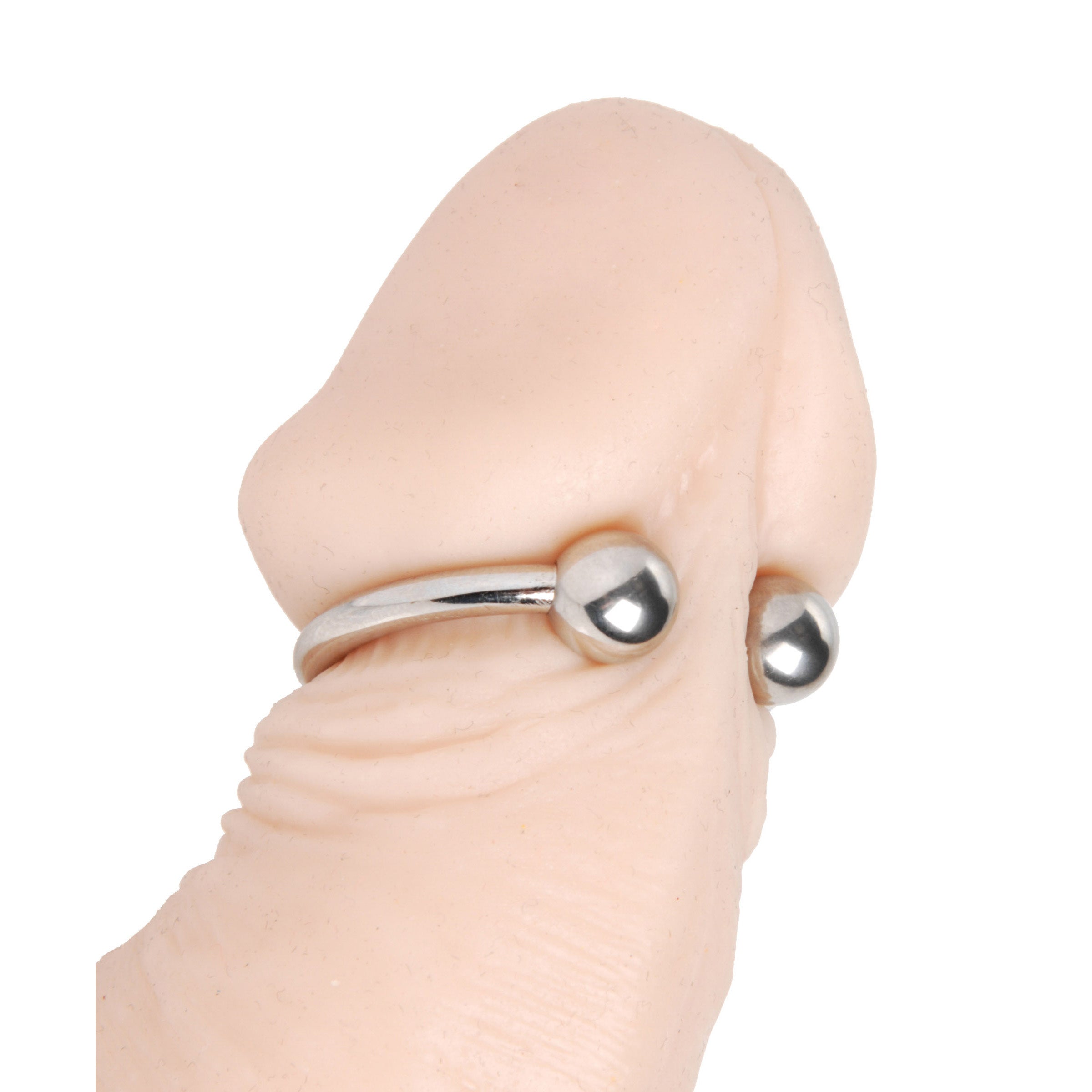 Pressure Point Beaded Glans Ring made of stainless steel, designed for targeted stimulation around the penis head.