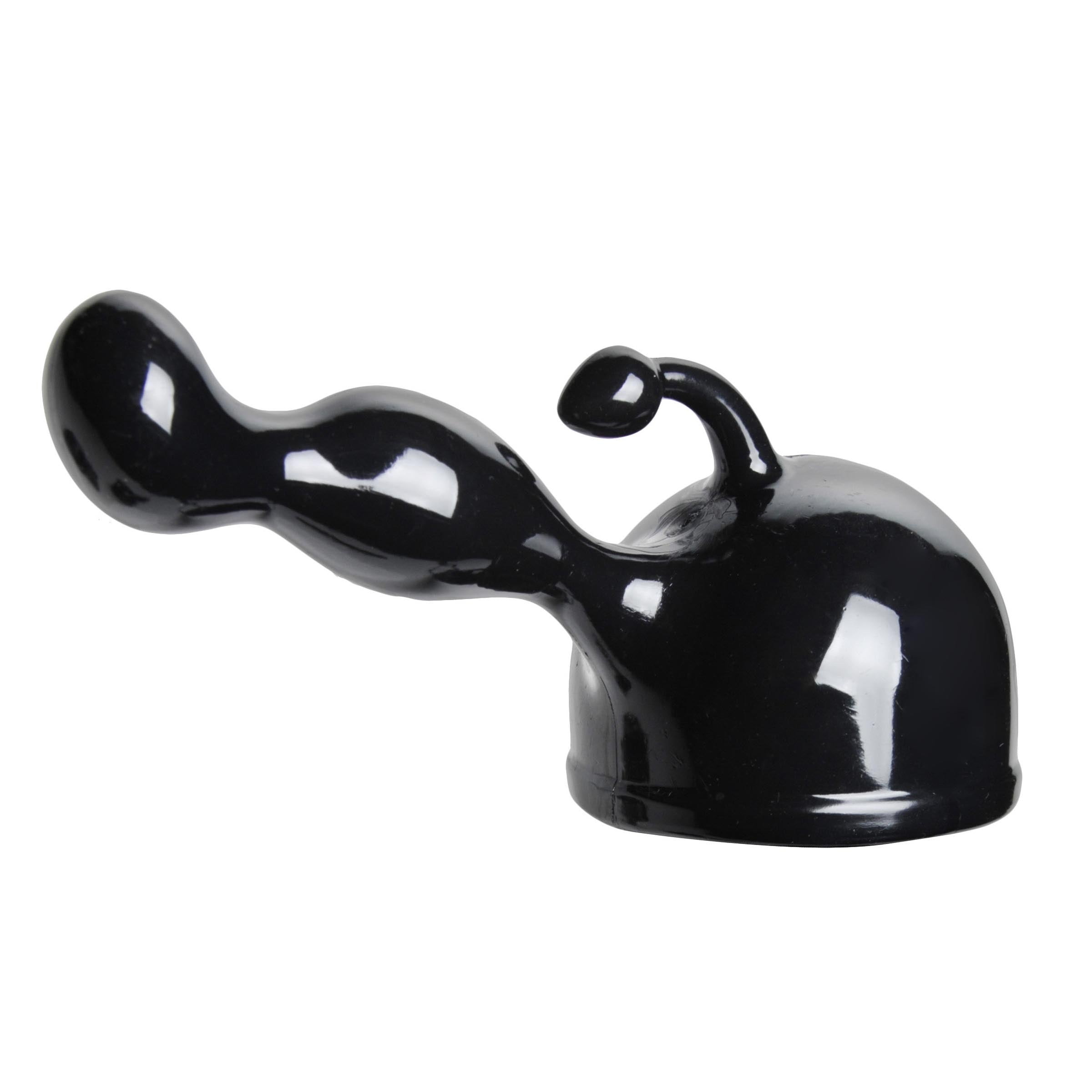 P-Spot Wand Attachment for Men, black, flexible design for prostate massage and vibration stimulation.