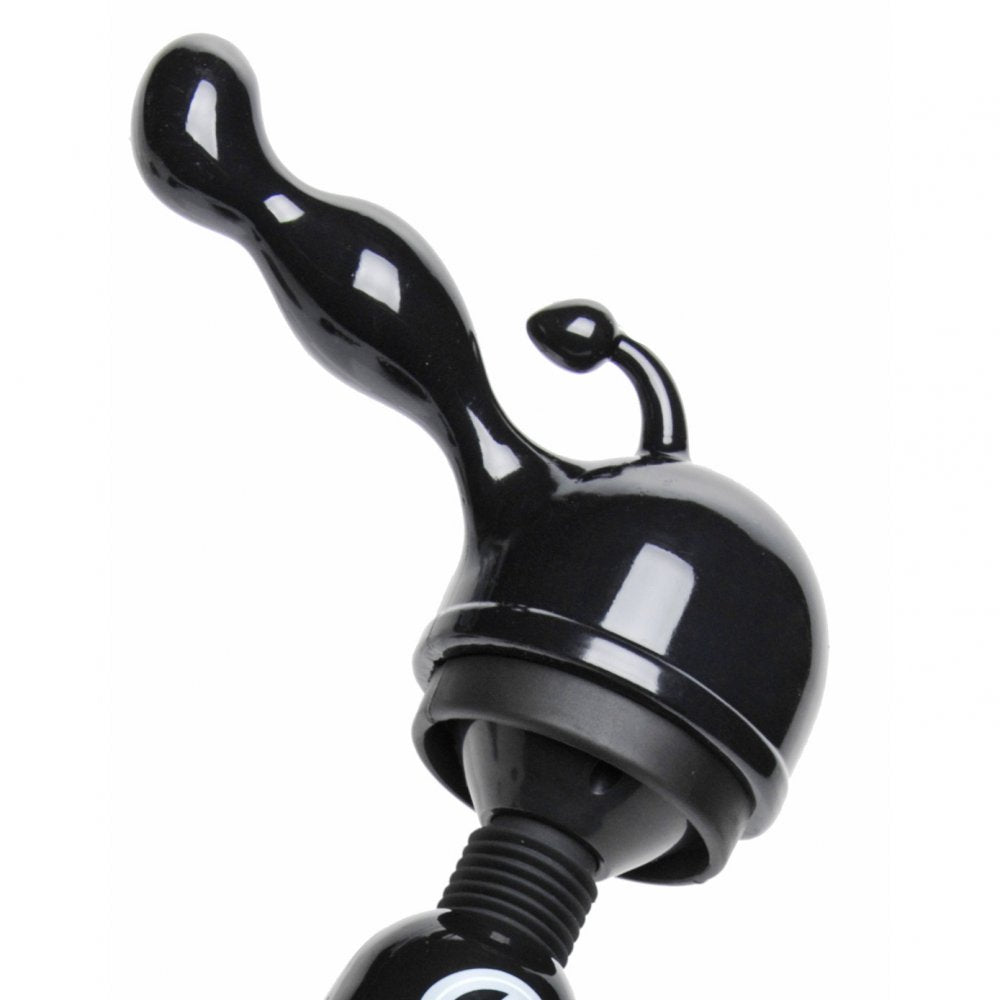 P-Spot Wand Attachment for Men, black, flexible design for prostate massage and vibration stimulation.