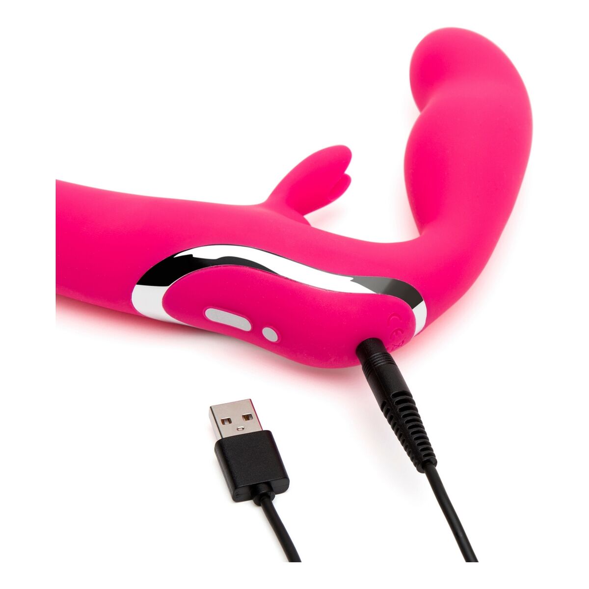 Pink rechargeable adult toy charging.