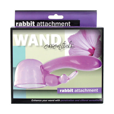 Purple Rabbit Tip Wand Attachment designed for dual stimulation with flexible ears and smooth shaft.