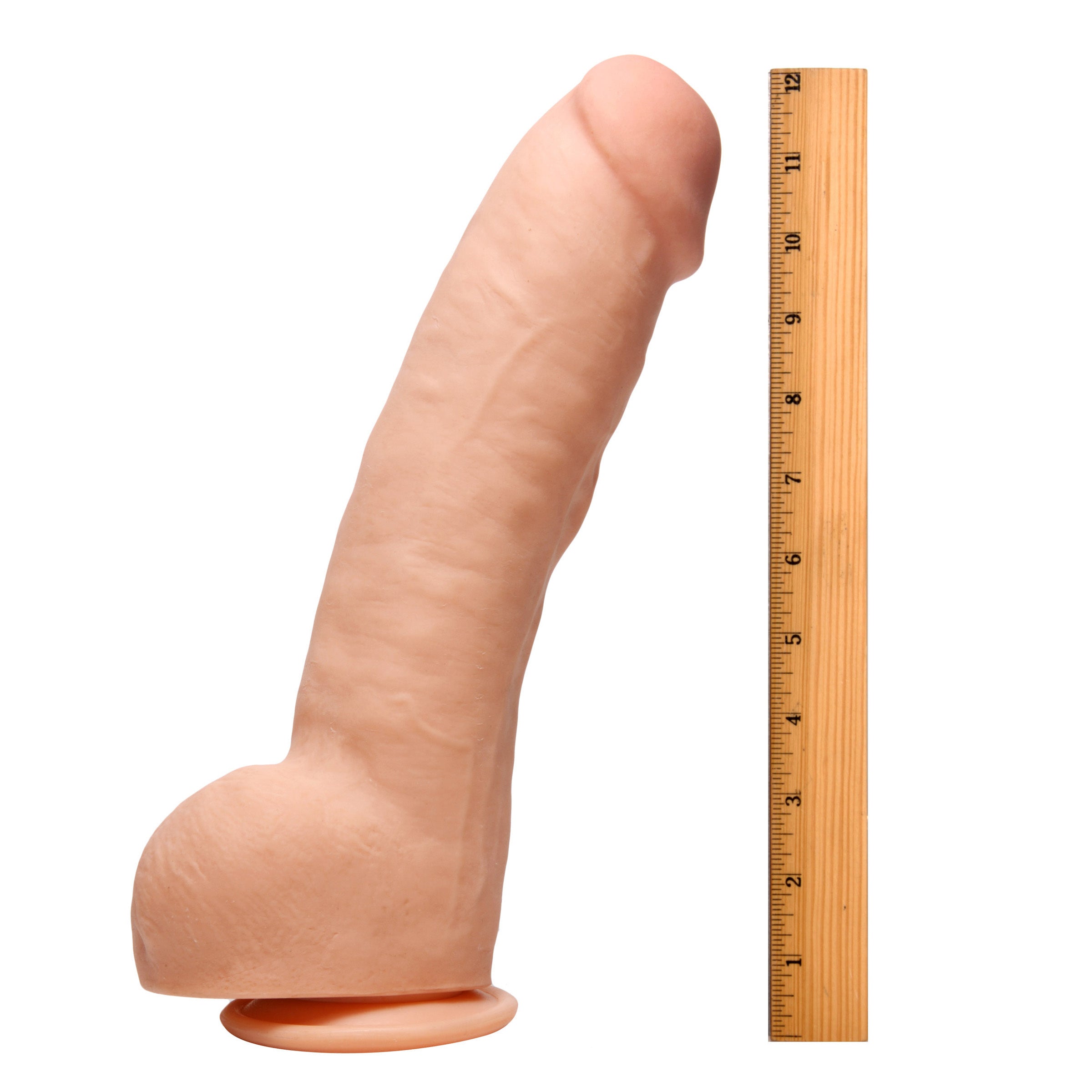 Raging Cockstars Annihilating Alexander Huge Realistic Dildo showcasing its lifelike design, impressive size, and strong suction cup base.