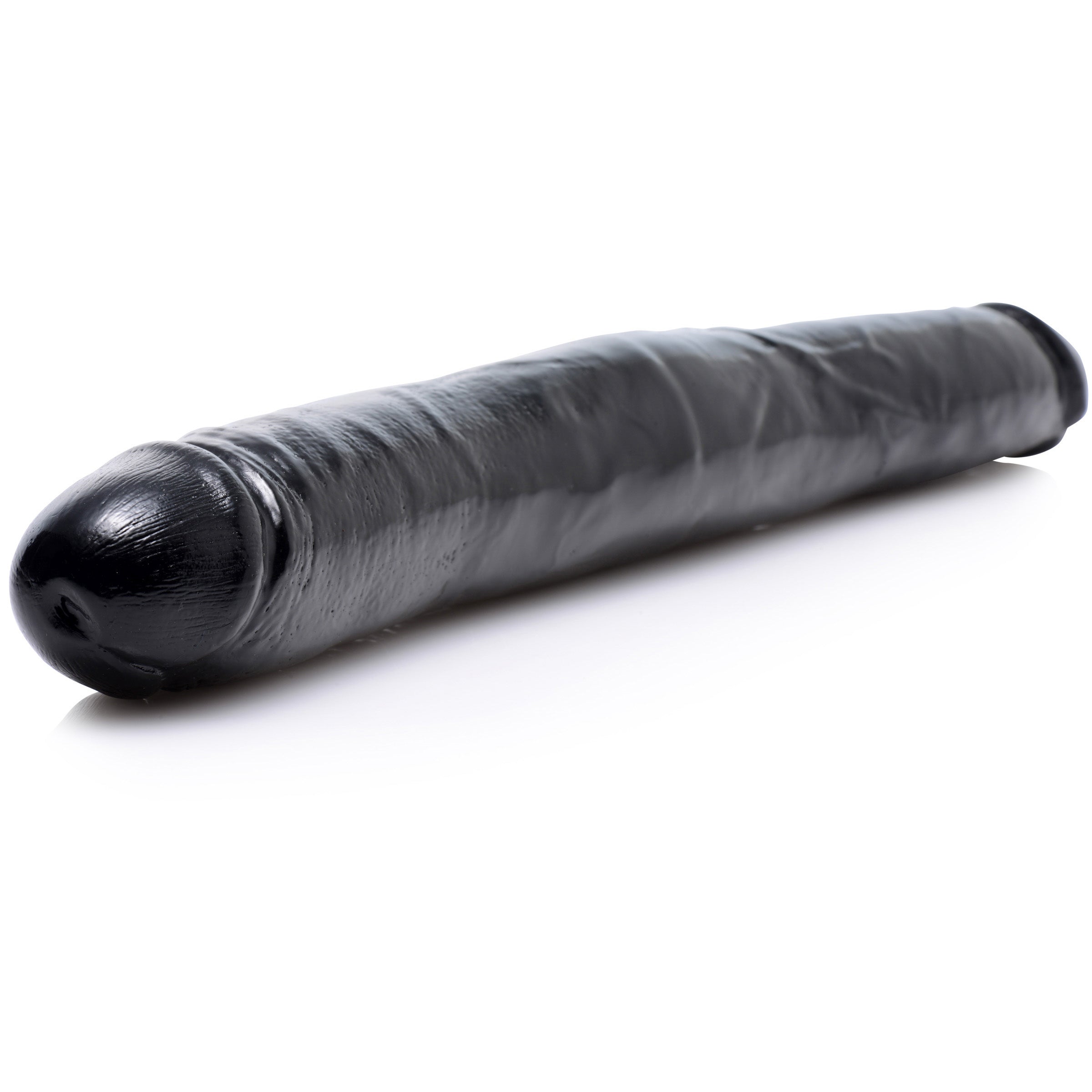 Realistic 17.5 Inch Double Dong in black, showcasing its dual ends and impressive length for versatile pleasure.