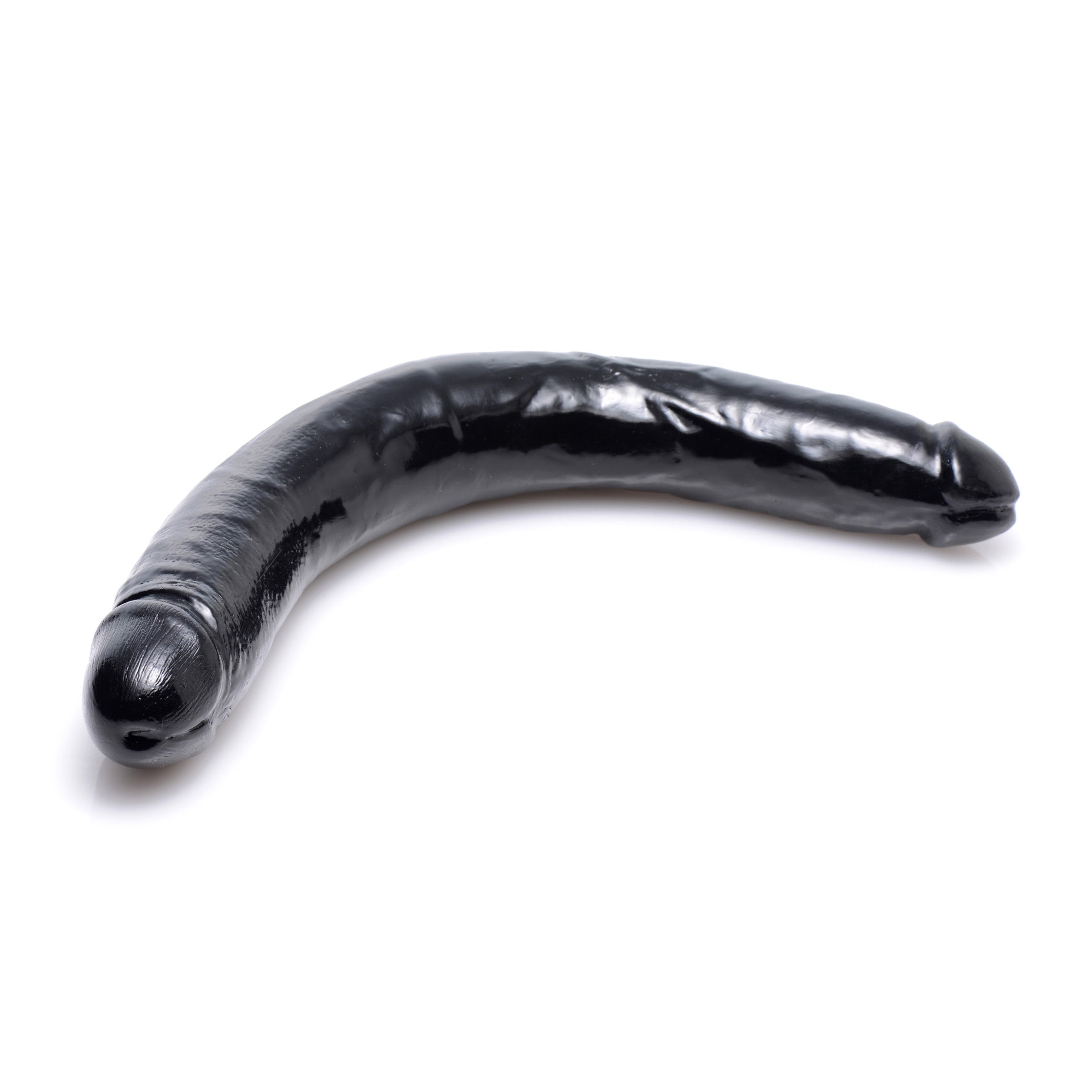 Realistic 17.5 Inch Double Dong in black, showcasing its dual ends and impressive length for versatile pleasure.