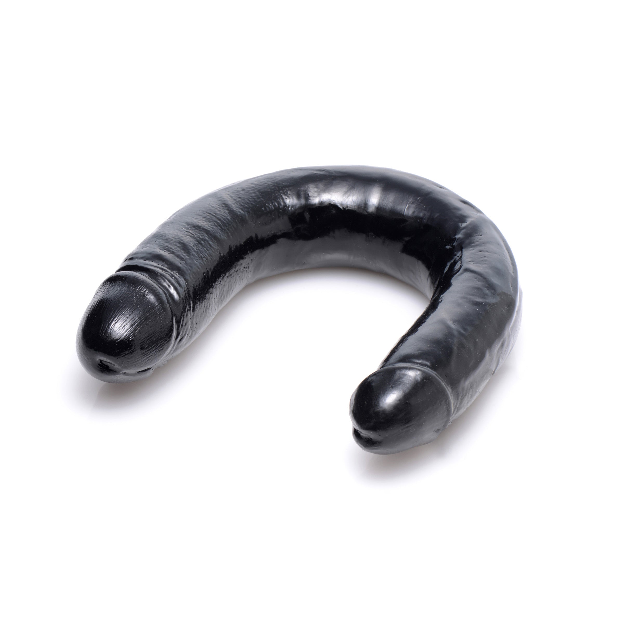 Realistic 17.5 Inch Double Dong in black, showcasing its dual ends and impressive length for versatile pleasure.