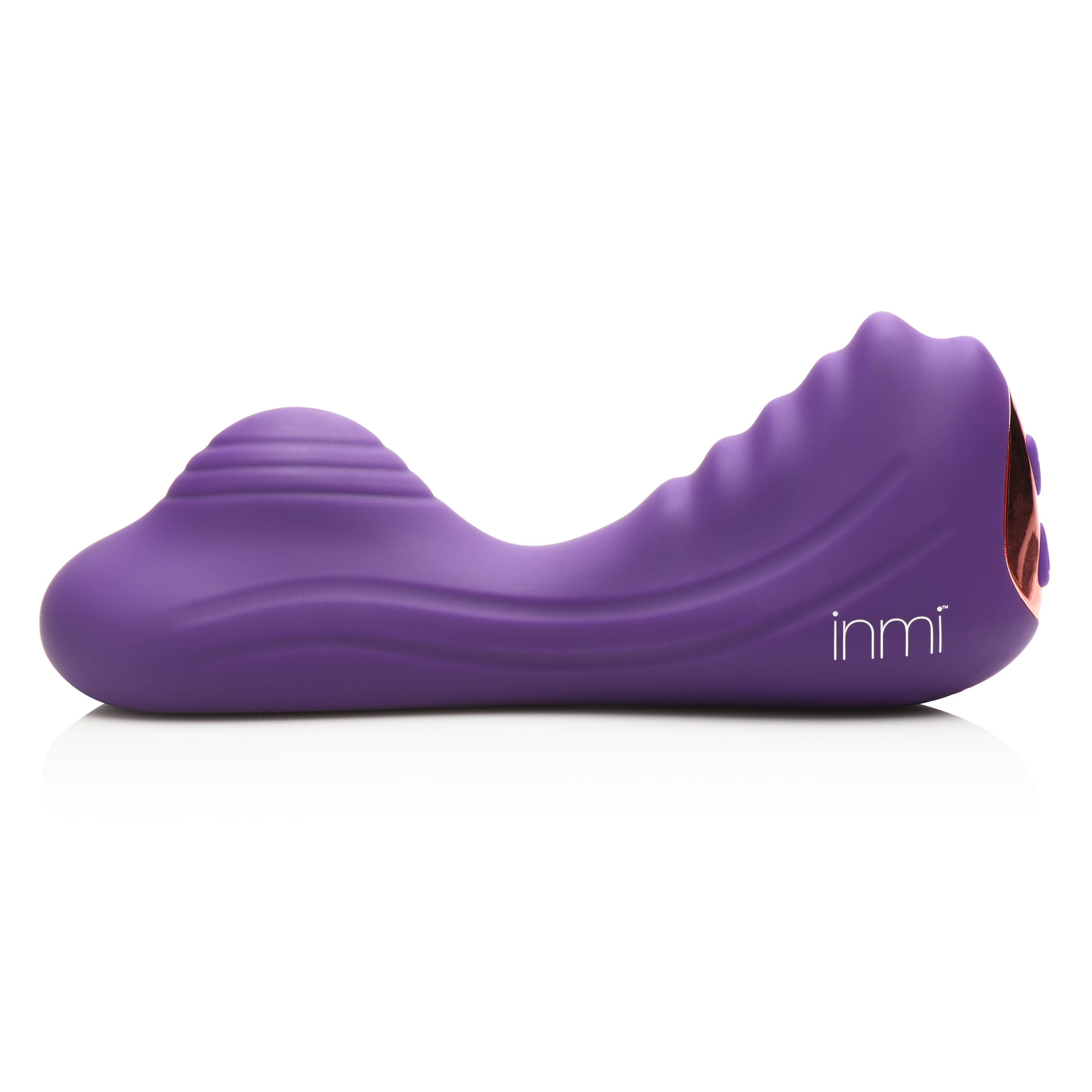 Ride N' Grind 10X Vibrating Silicone Grinder in purple, showcasing its textured surface and ergonomic design for enhanced pleasure.