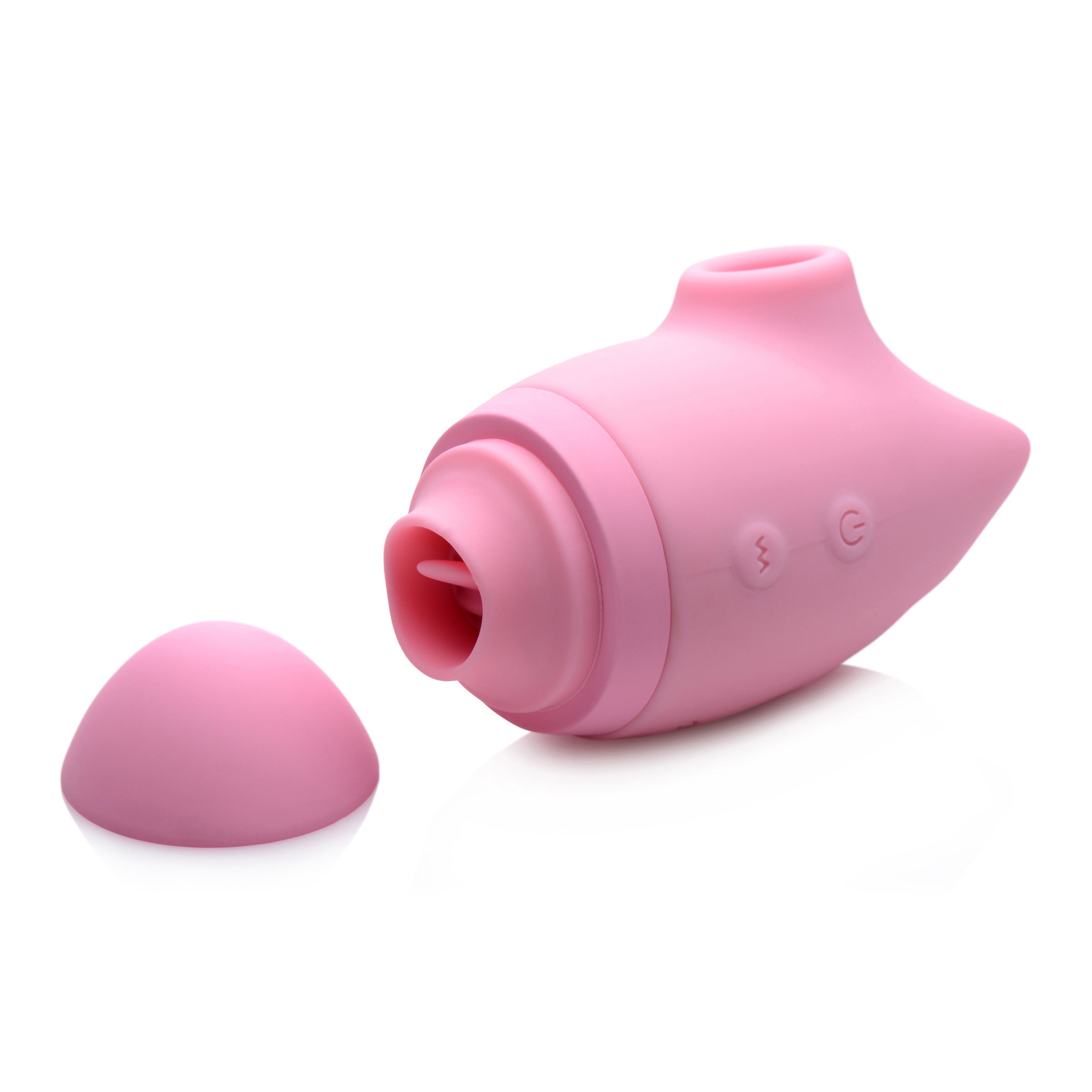 Shegasm Kitty Licker 5X 3-in-1 Clit Stimulator in pink, showcasing its sleek design and multiple stimulation features.