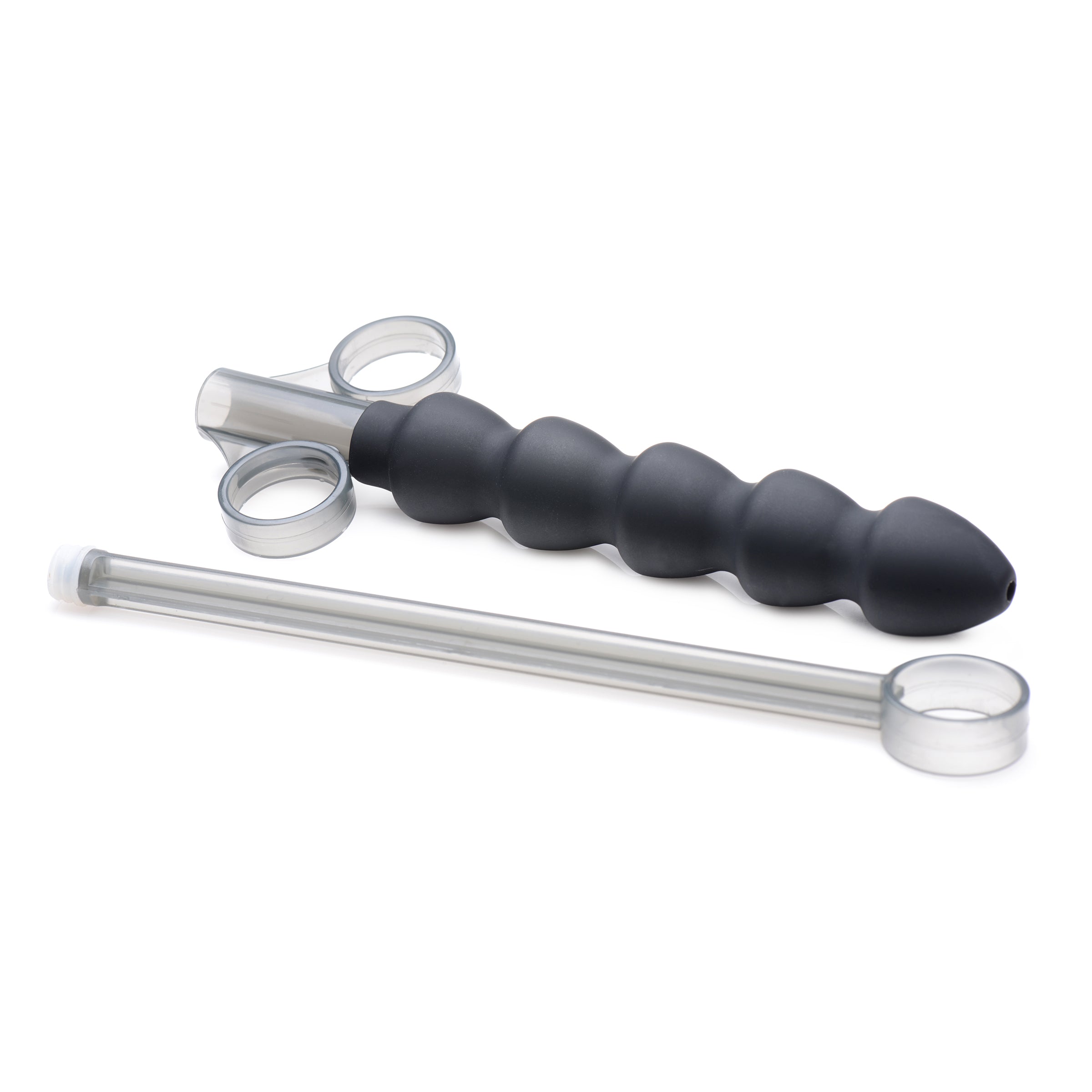 Silicone Links Lube Launcher in black with five flexible links for precise lubricant application.