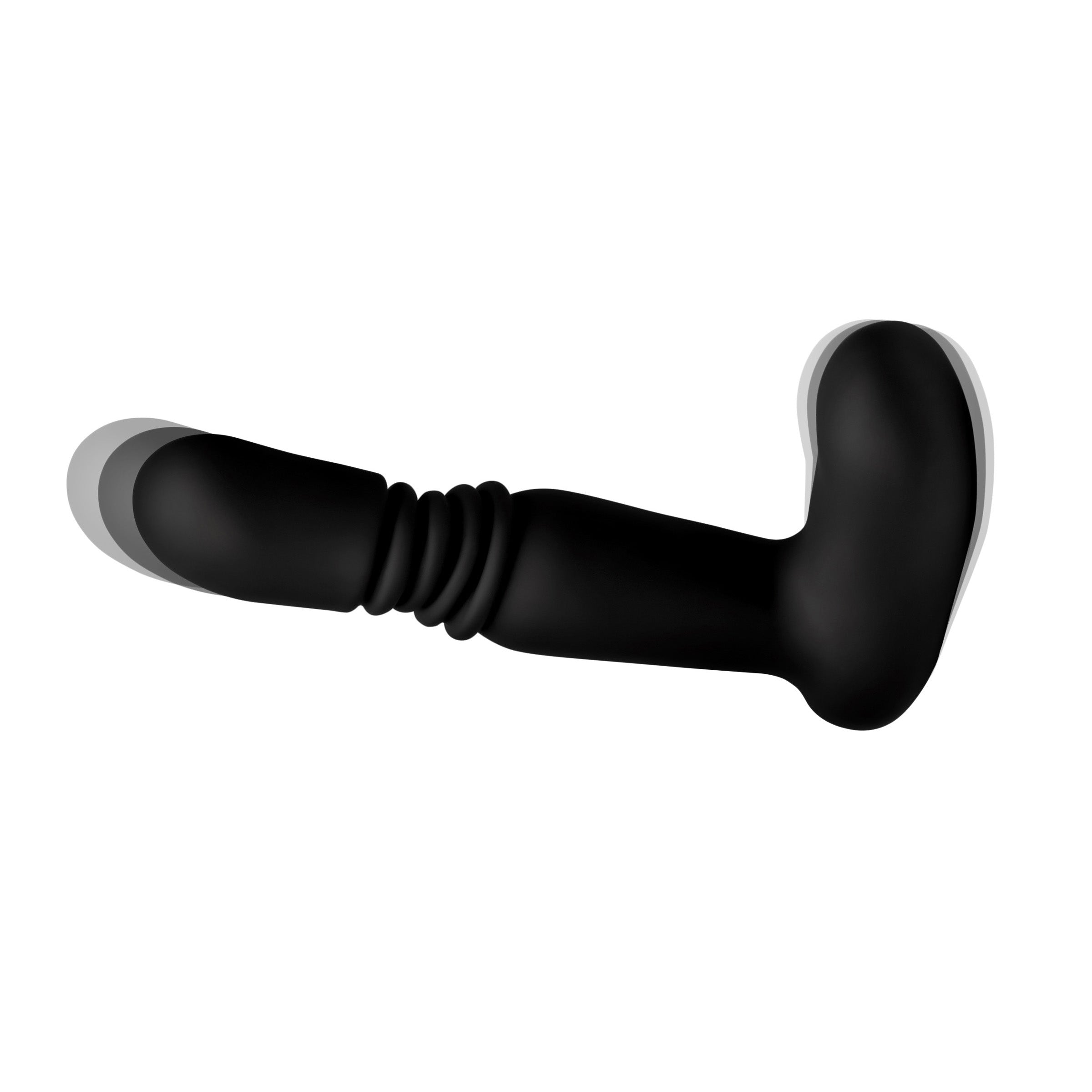 Silicone Thrusting Anal Plug with Remote Control, featuring a sleek black design and ergonomic shape for enhanced pleasure.