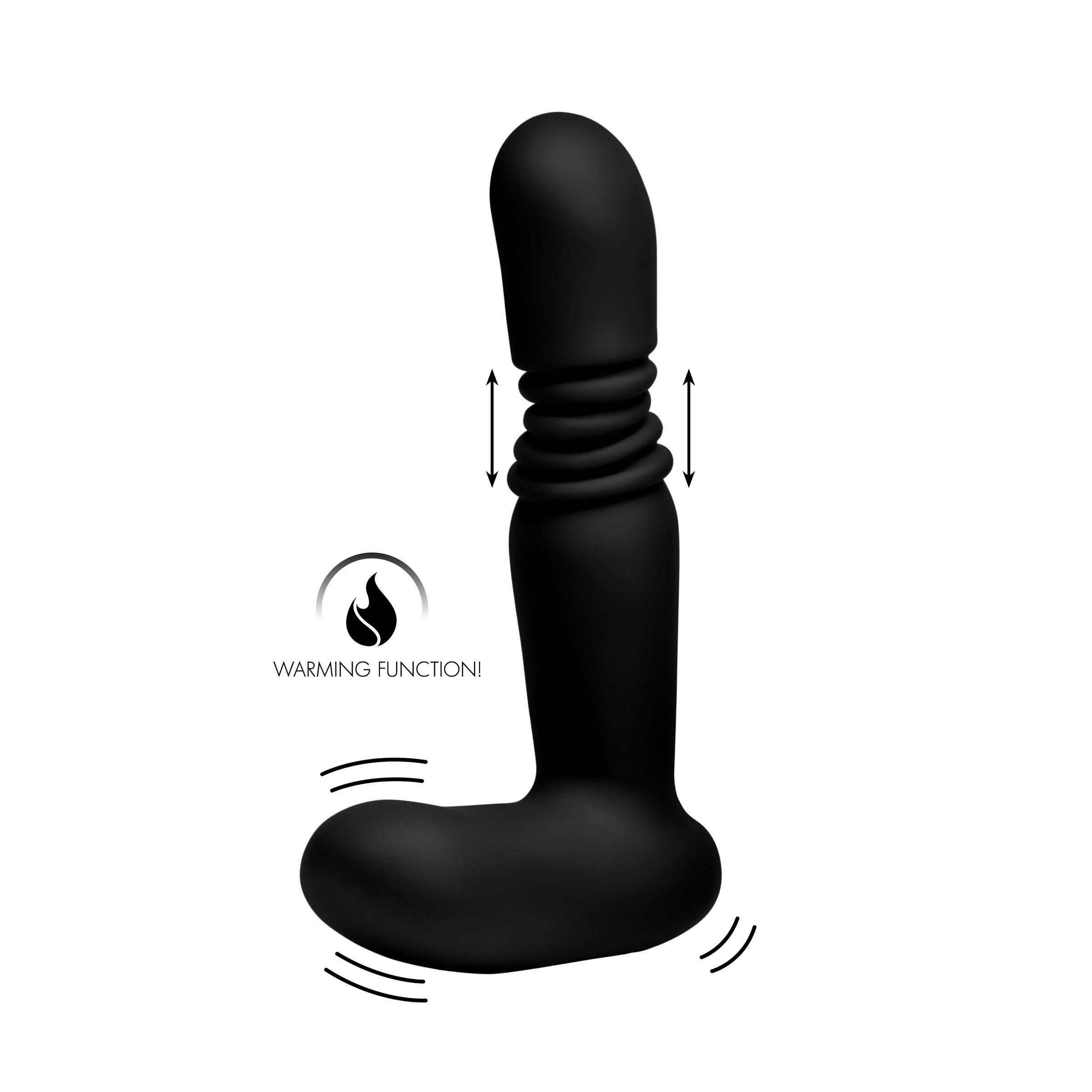 Silicone Thrusting Anal Plug with Remote Control, featuring a sleek black design and ergonomic shape for enhanced pleasure.