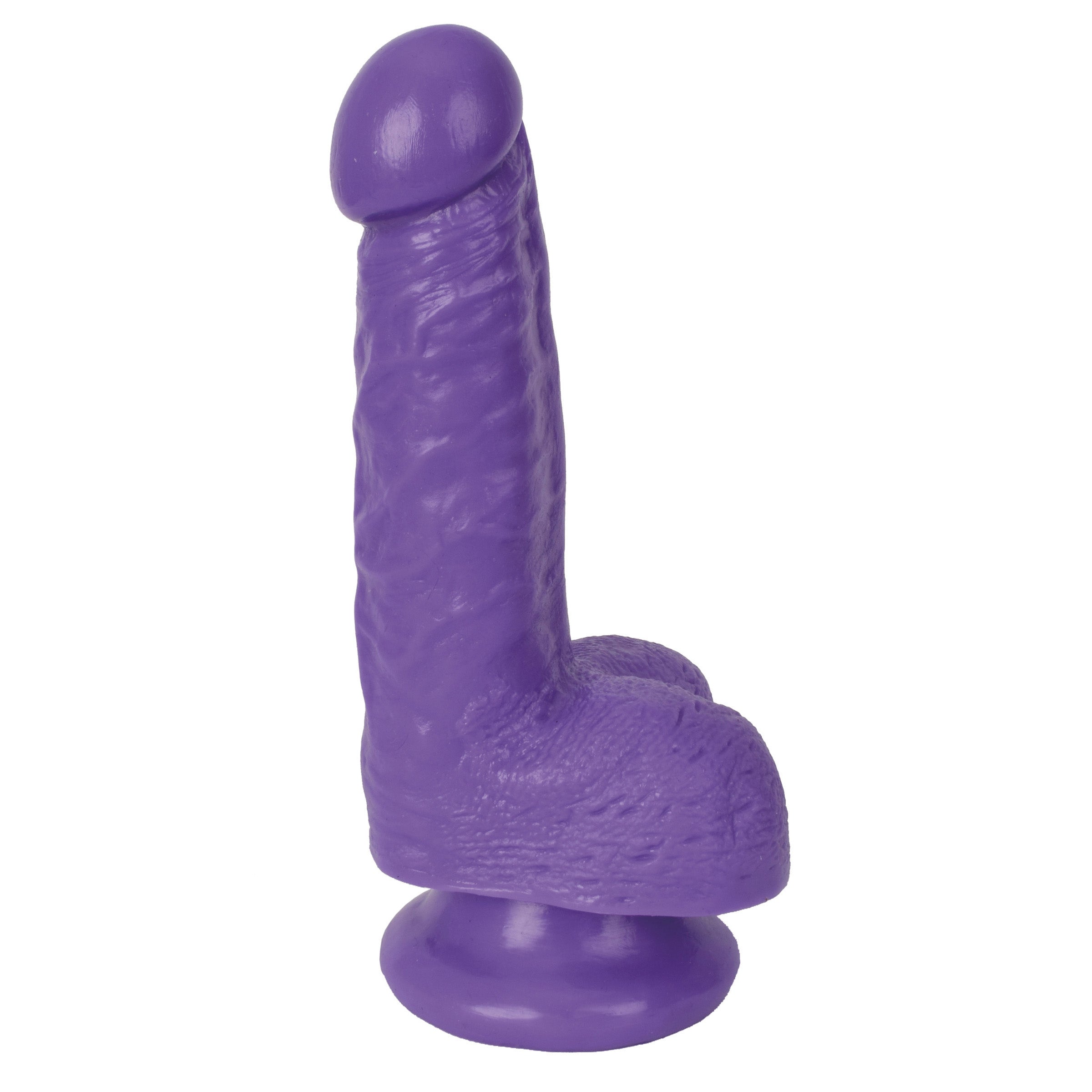 Simply Sweet 6 Inch Dildo in purple with realistic design and strong suction cup base.