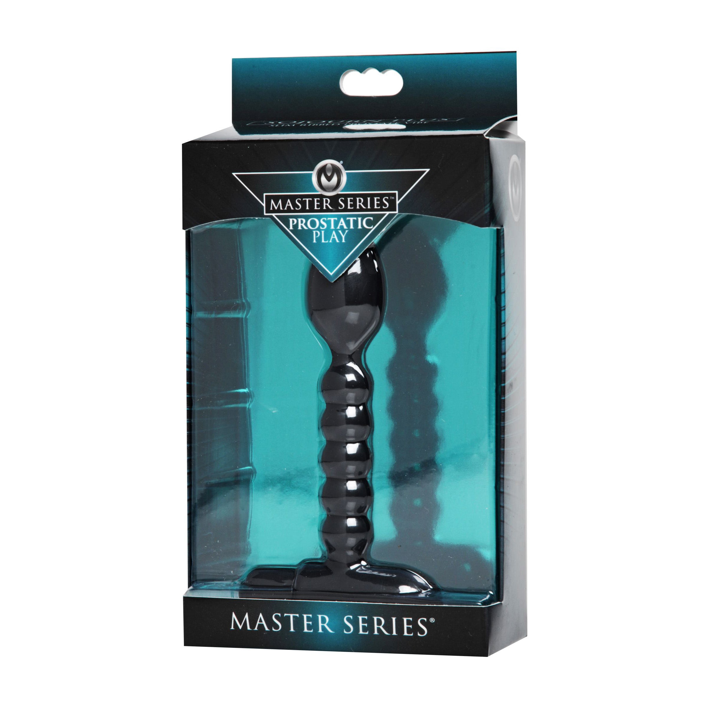 Sojourn Plus Slim Ribbed Silicone Prostate Vibe in black, showcasing its flexible shaft and ribbed texture for enhanced stimulation.