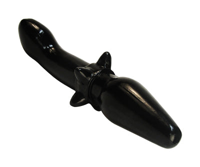 Spikes Puppy Plug featuring a spiked collar, anal plug, and dildo combination in sleek black color.