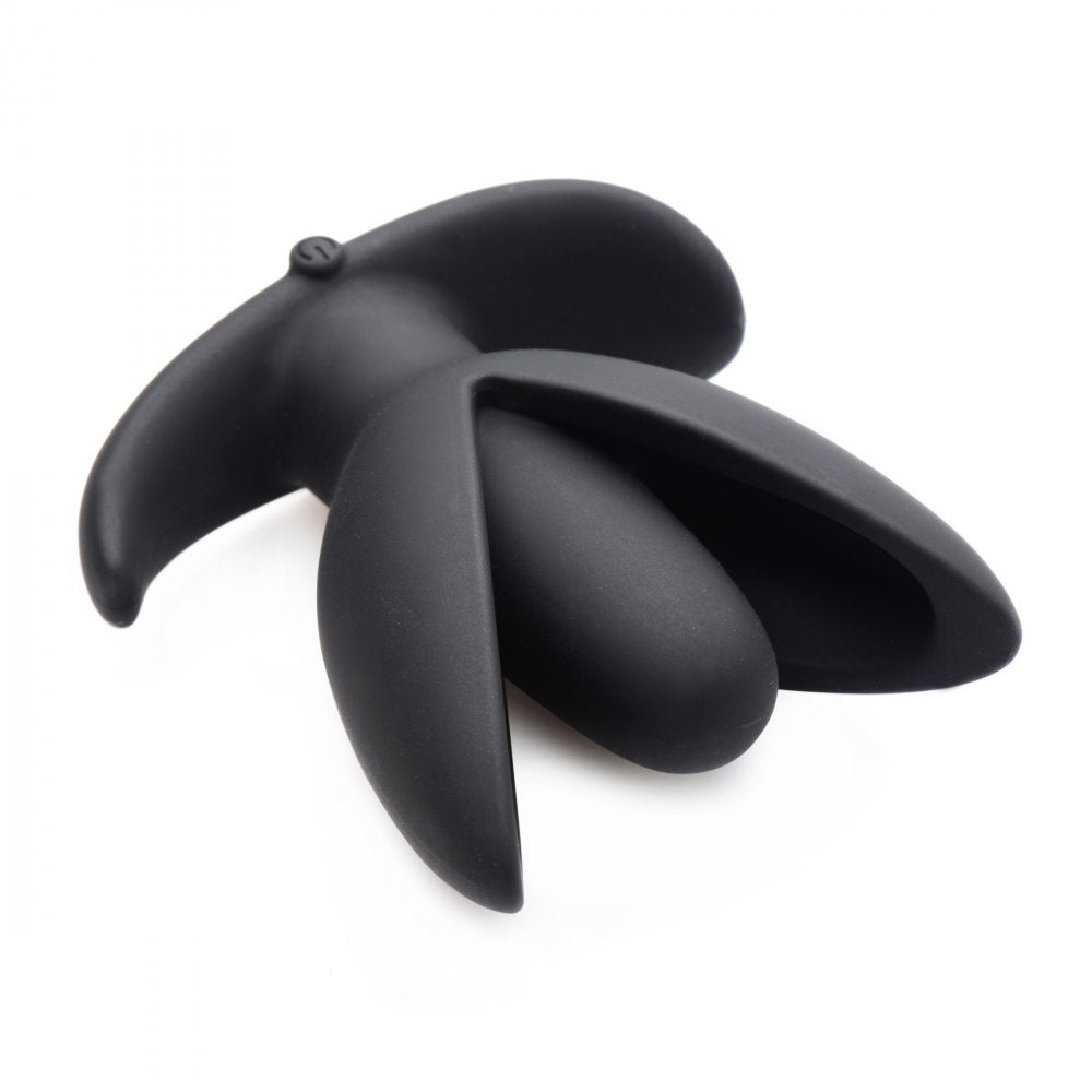 Sprouted 10 Mode Rechargeable Silicone Anal Plug in black, showcasing its ergonomic design and smooth silicone finish.