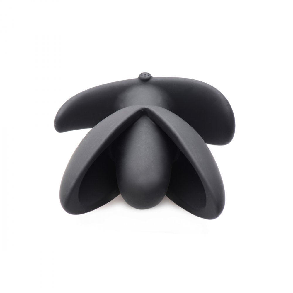 Sprouted 10 Mode Rechargeable Silicone Anal Plug in black, showcasing its ergonomic design and smooth silicone finish.