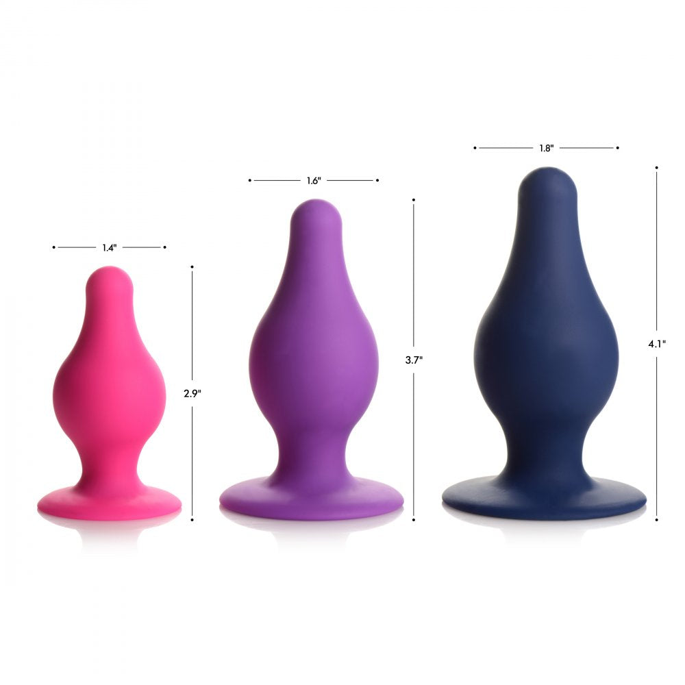 Squeezable Tapered Small Anal Plug in Pink, featuring a tapered tip and flexible design for comfortable anal play.