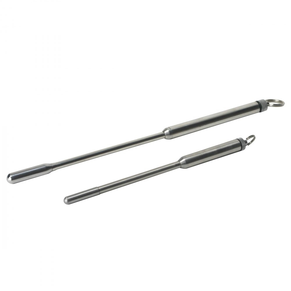 Stainless Steel Vibrating Urethral Sound - X-Large, showcasing its sleek design and measurements.