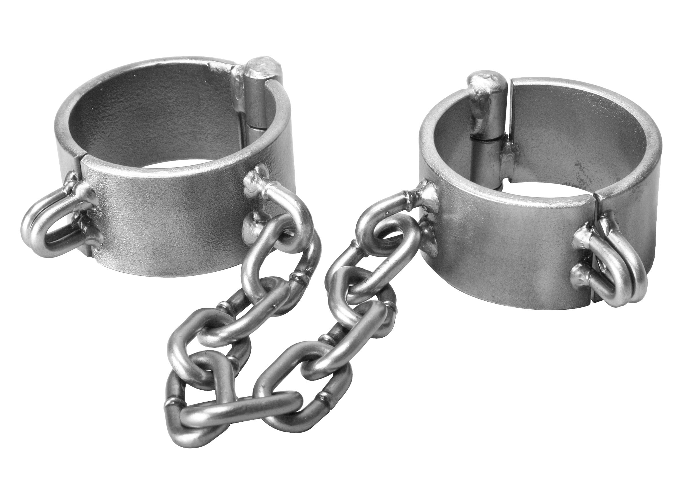 Metal shackles with connecting chain.