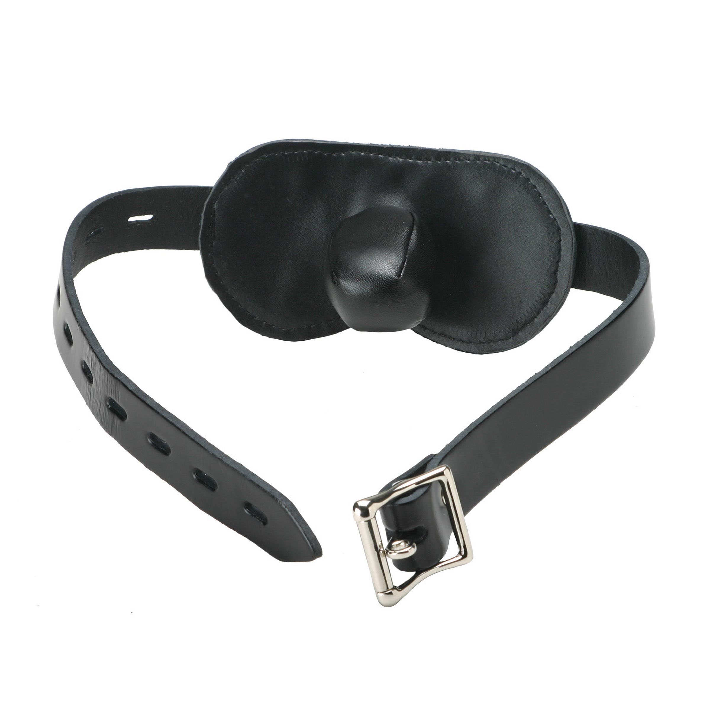 Strict Leather Locking Ball Gag with padded design and adjustable strap for comfort and restraint.