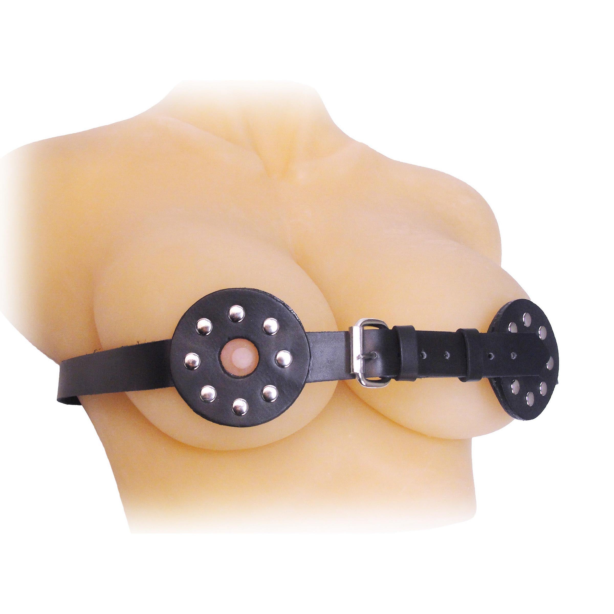 Strict Leather Studded Spiked Breast Binder featuring spikes and nipple cutouts, designed for BDSM enthusiasts.