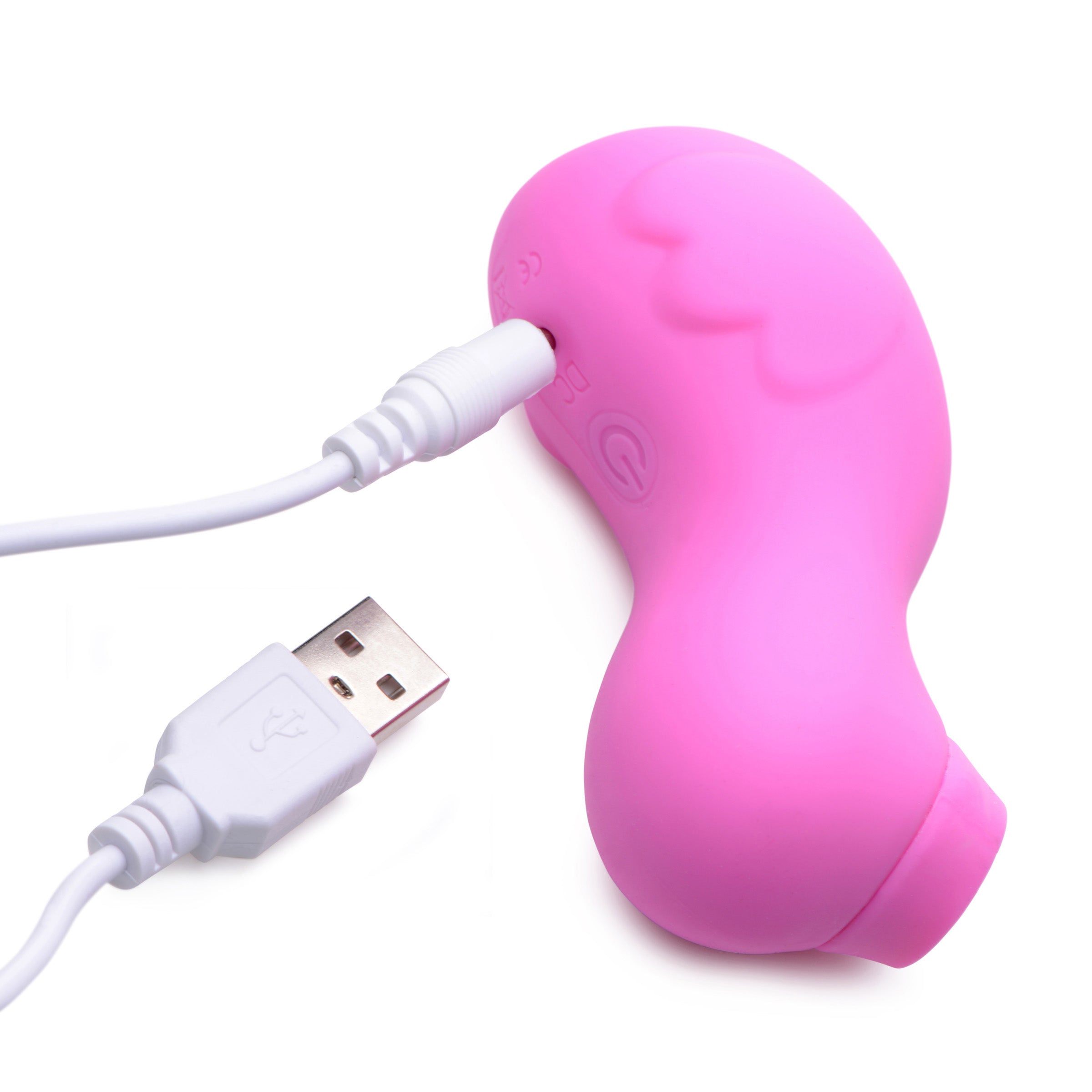 Sucky Ducky Silicone Clitoral Stimulator in pink, featuring a clit sucking tip and compact design for pleasure.